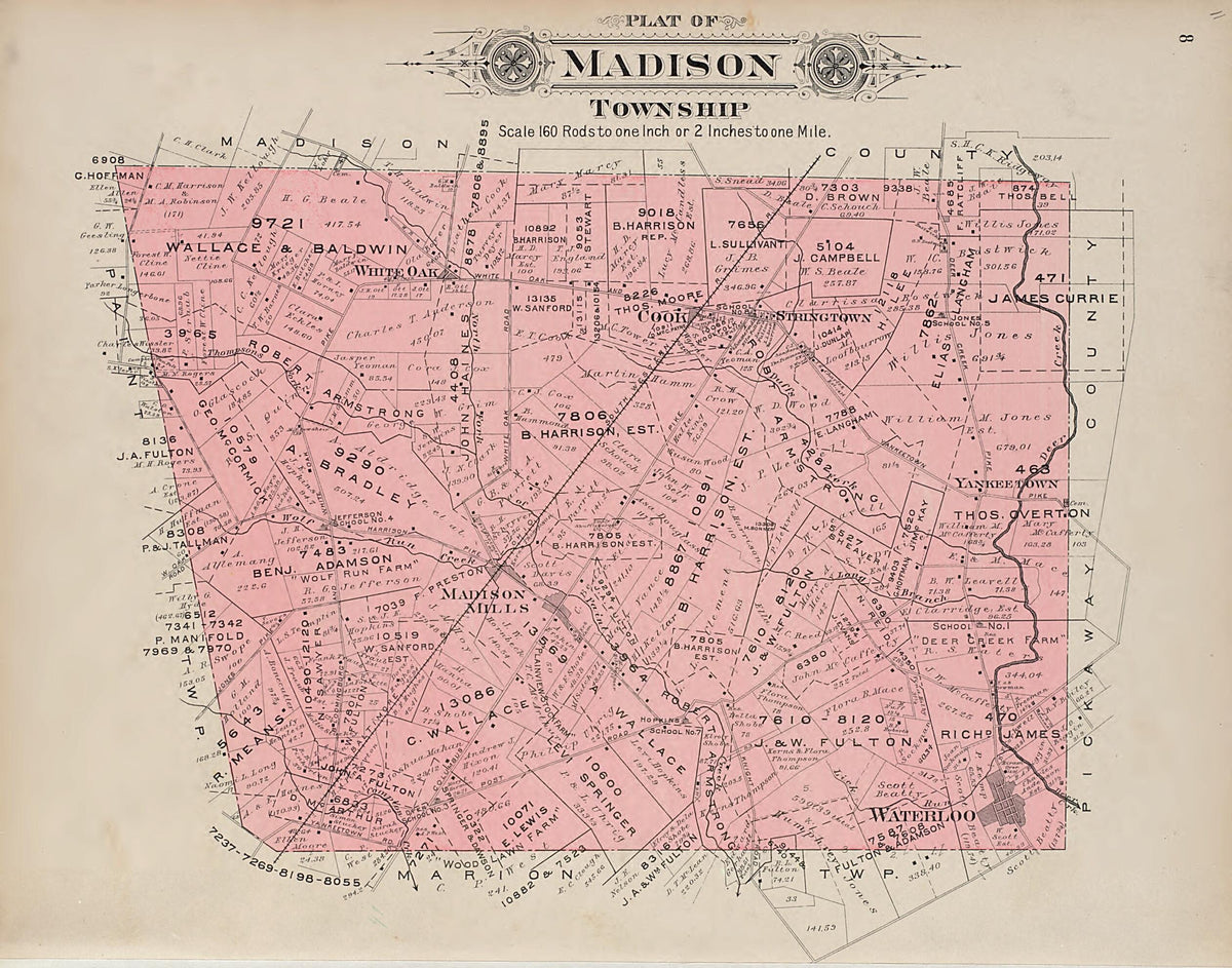 Madison Township from Plat Book of Fayette County, Ohio 1913 by Relic Map Company