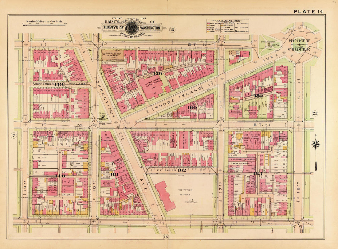 This old map of Octa Station and P.O.; Jasper Station, Seldon P.O. from Plat Book of Fayette County, Ohio from 1913 was created by Albert Volk in 1913