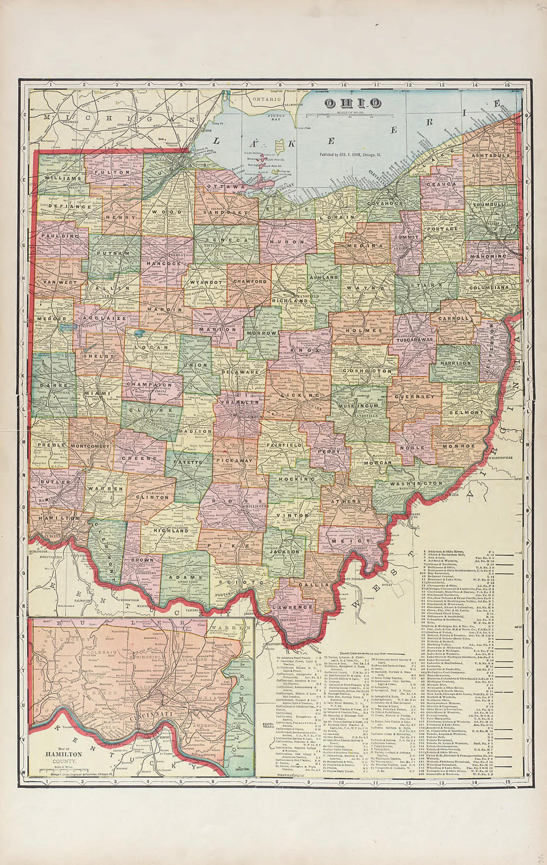 This old map of Ohio from Plat Book of Fayette County, Ohio from 1913 was created by Albert Volk in 1913