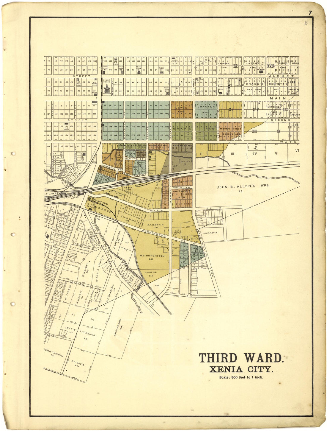 This old map of Third Ward Xenia City from Riddell&