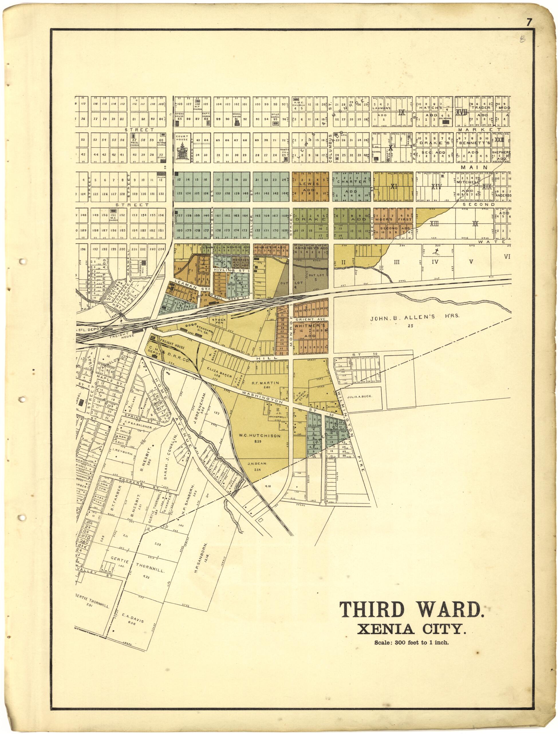 This old map of Third Ward Xenia City from Riddell&