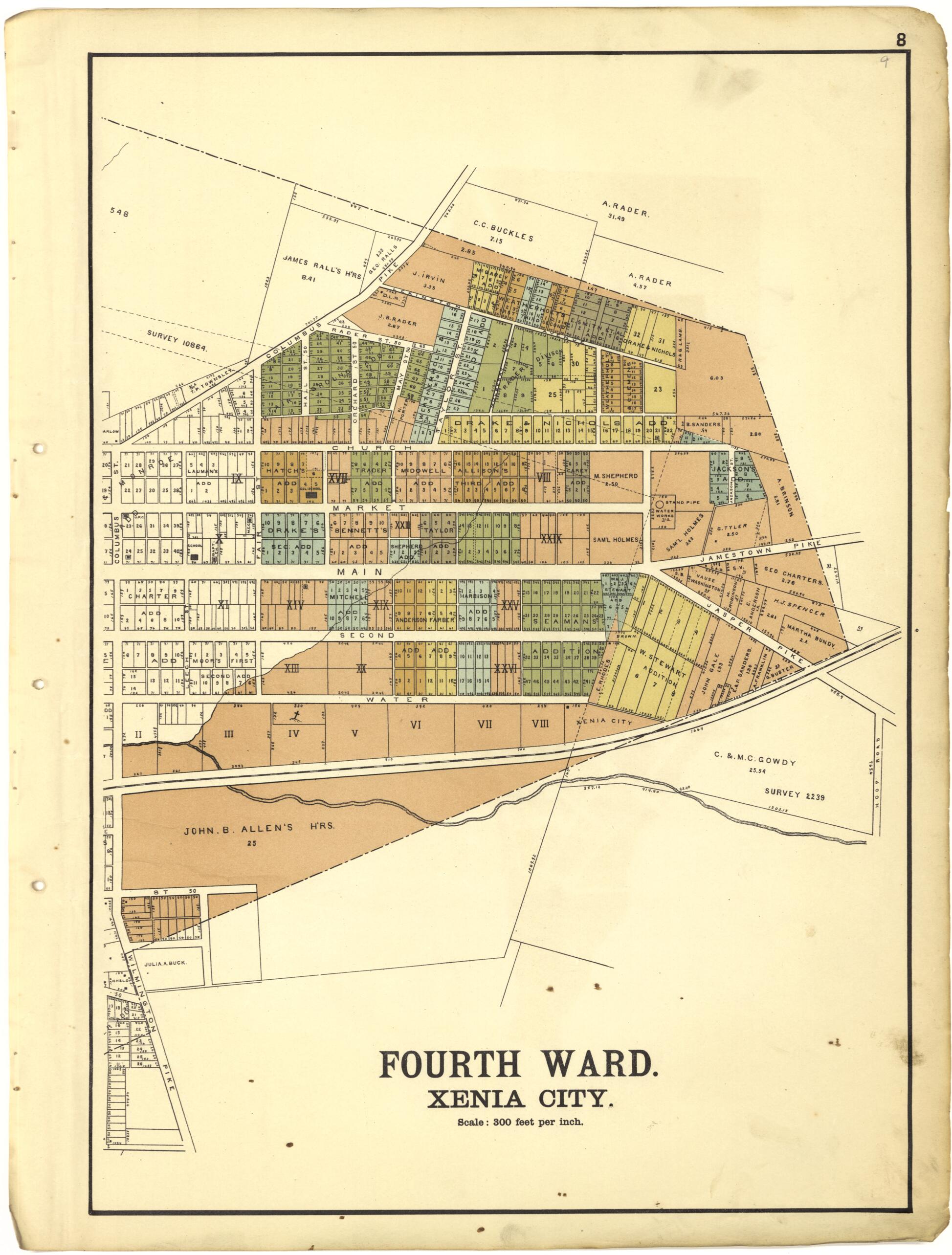 This old map of Fourth Ward Xenia City from Riddell&