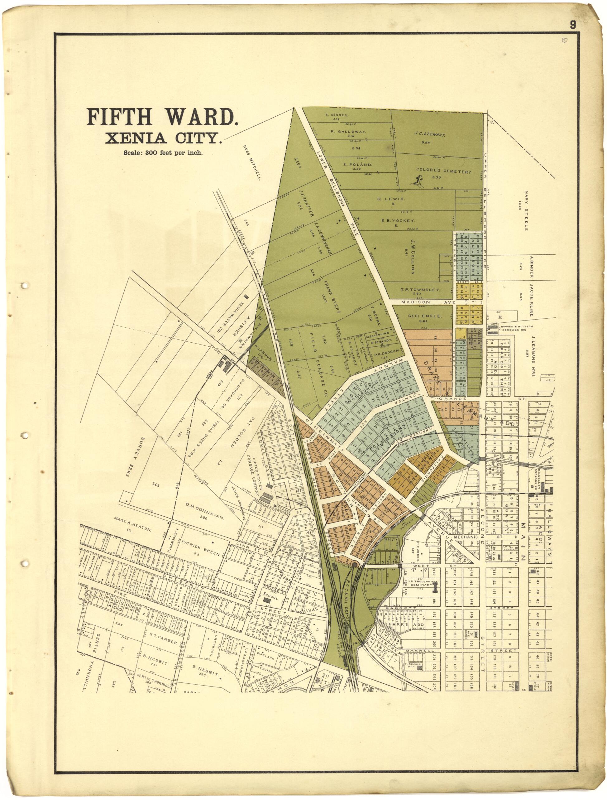 This old map of Fifth Ward Xenia City from Riddell&