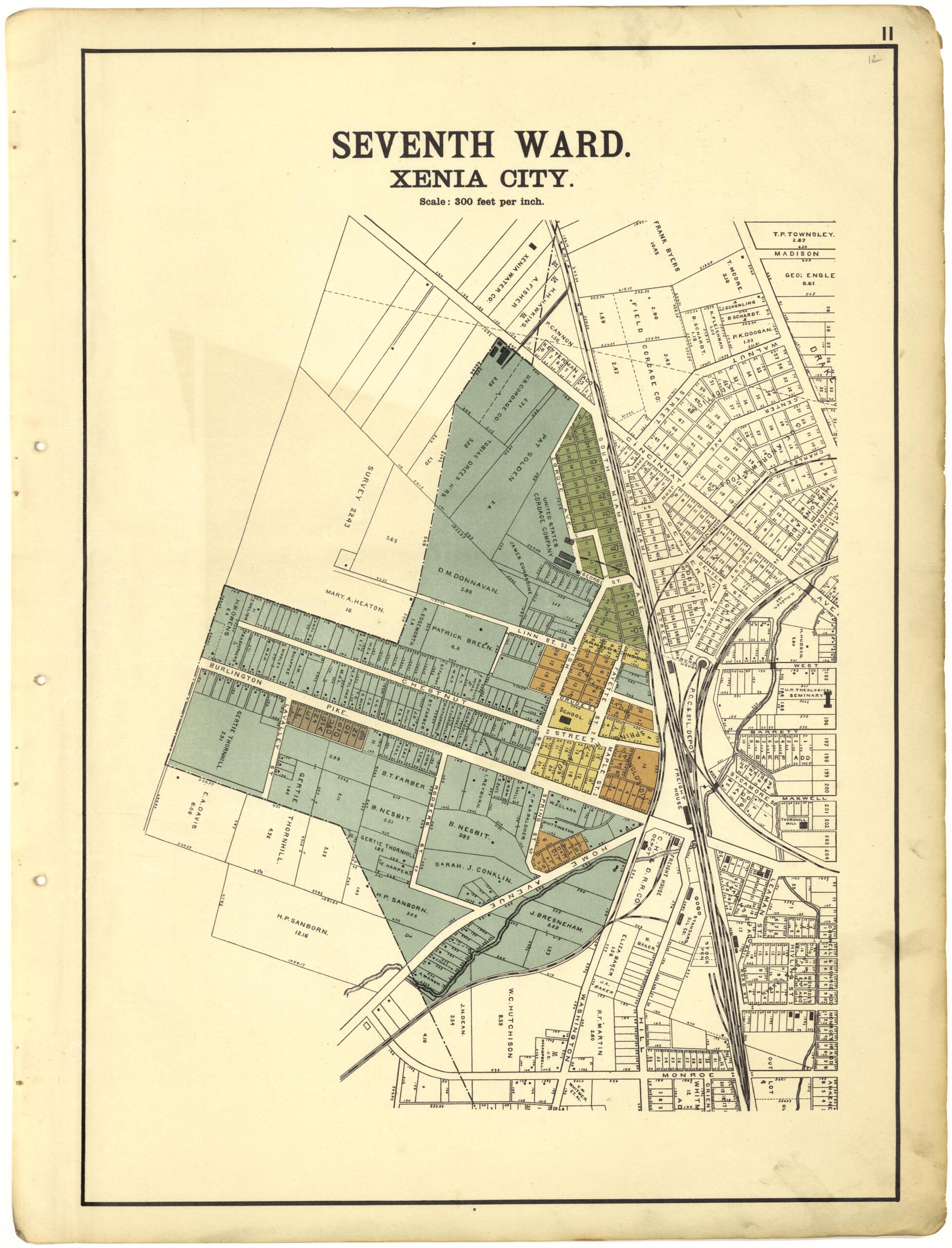 This old map of Seventh Ward Xenia City from Riddell&