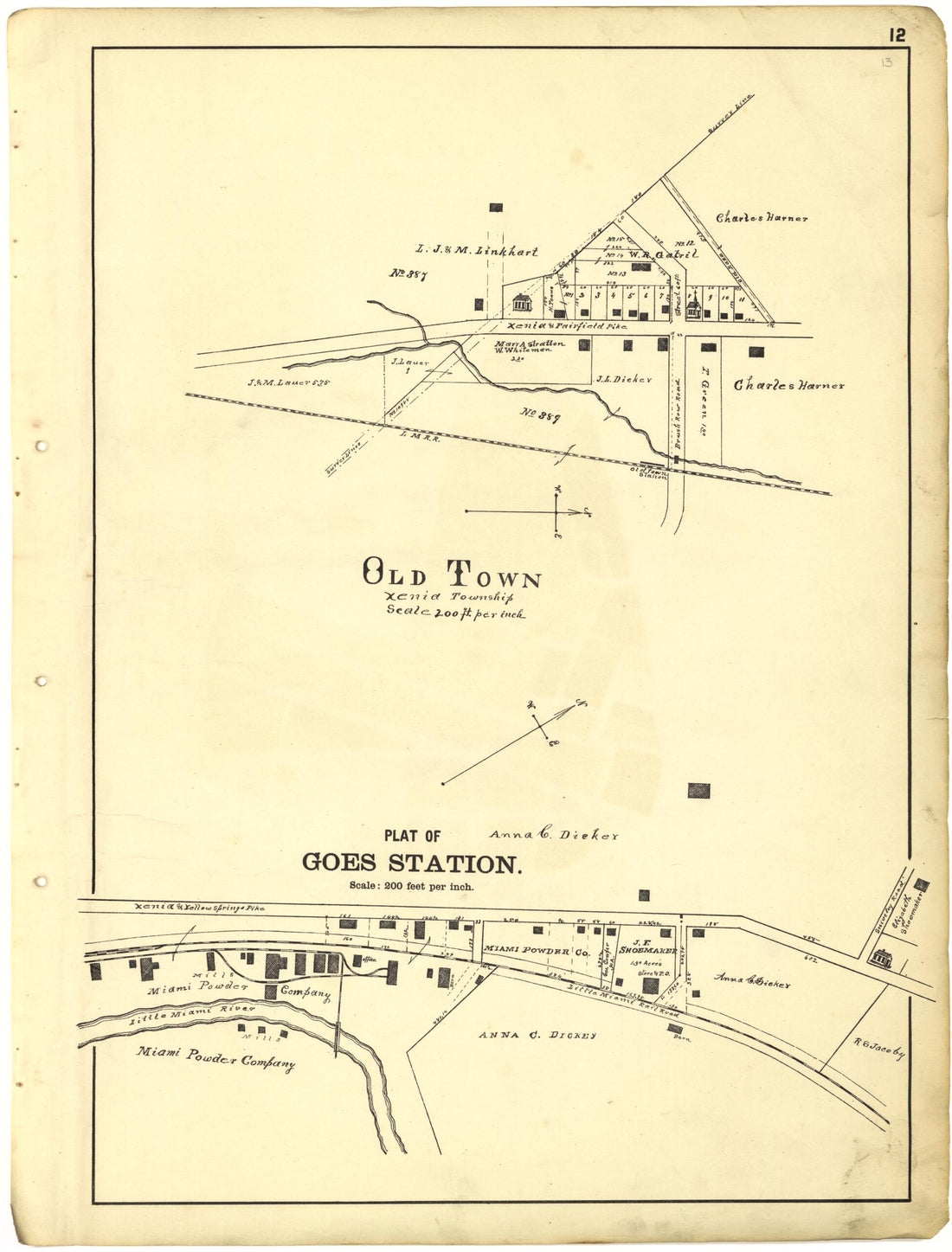 This old map of Old Town; Plat of Goes Station from Riddell&