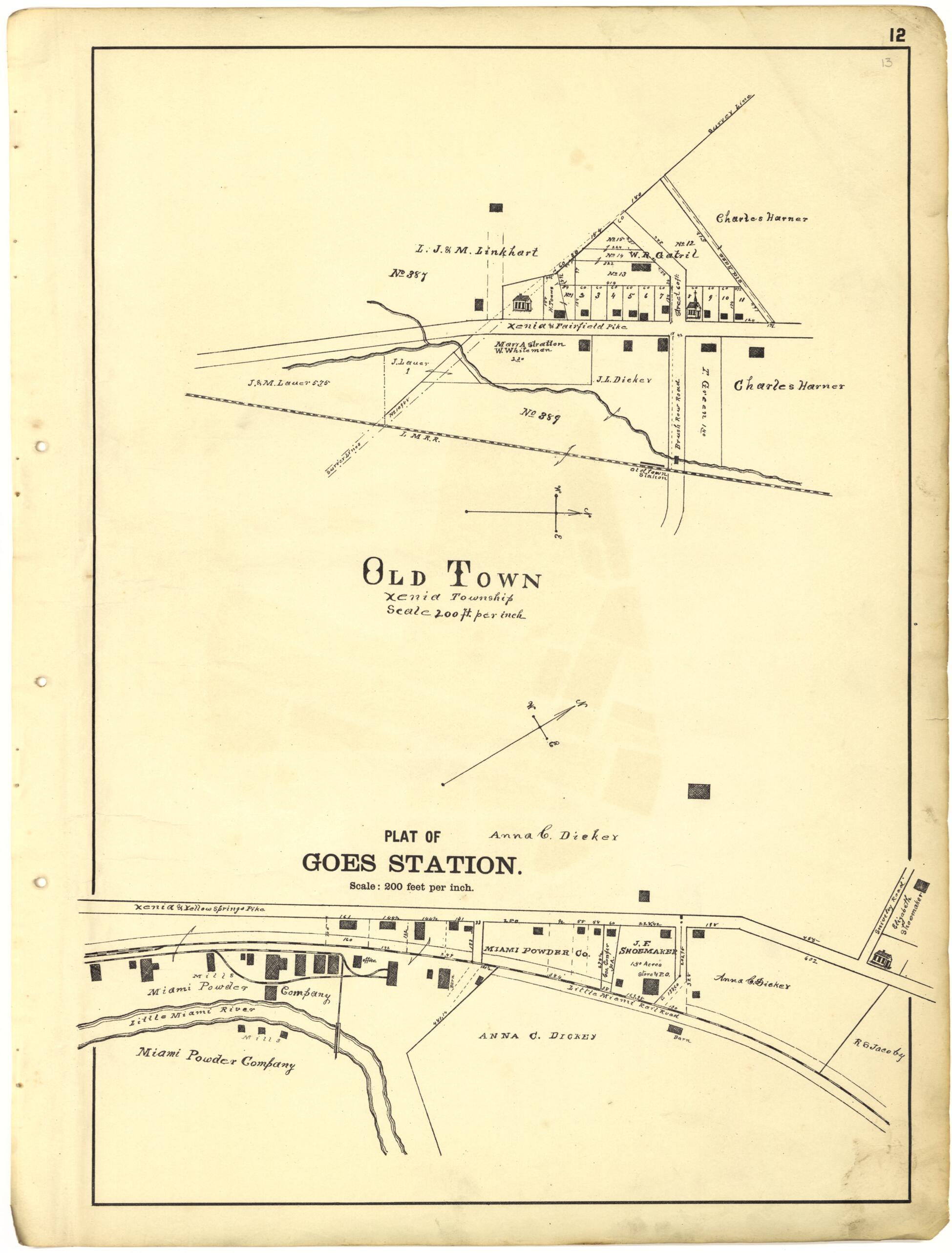 This old map of Old Town; Plat of Goes Station from Riddell&