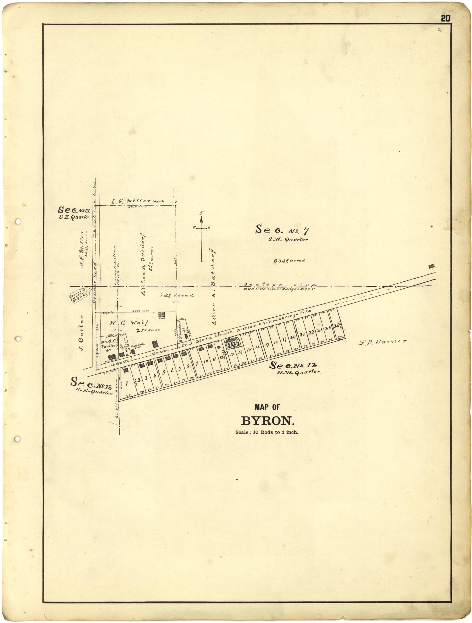 This old map of Map of Byron from Riddell&