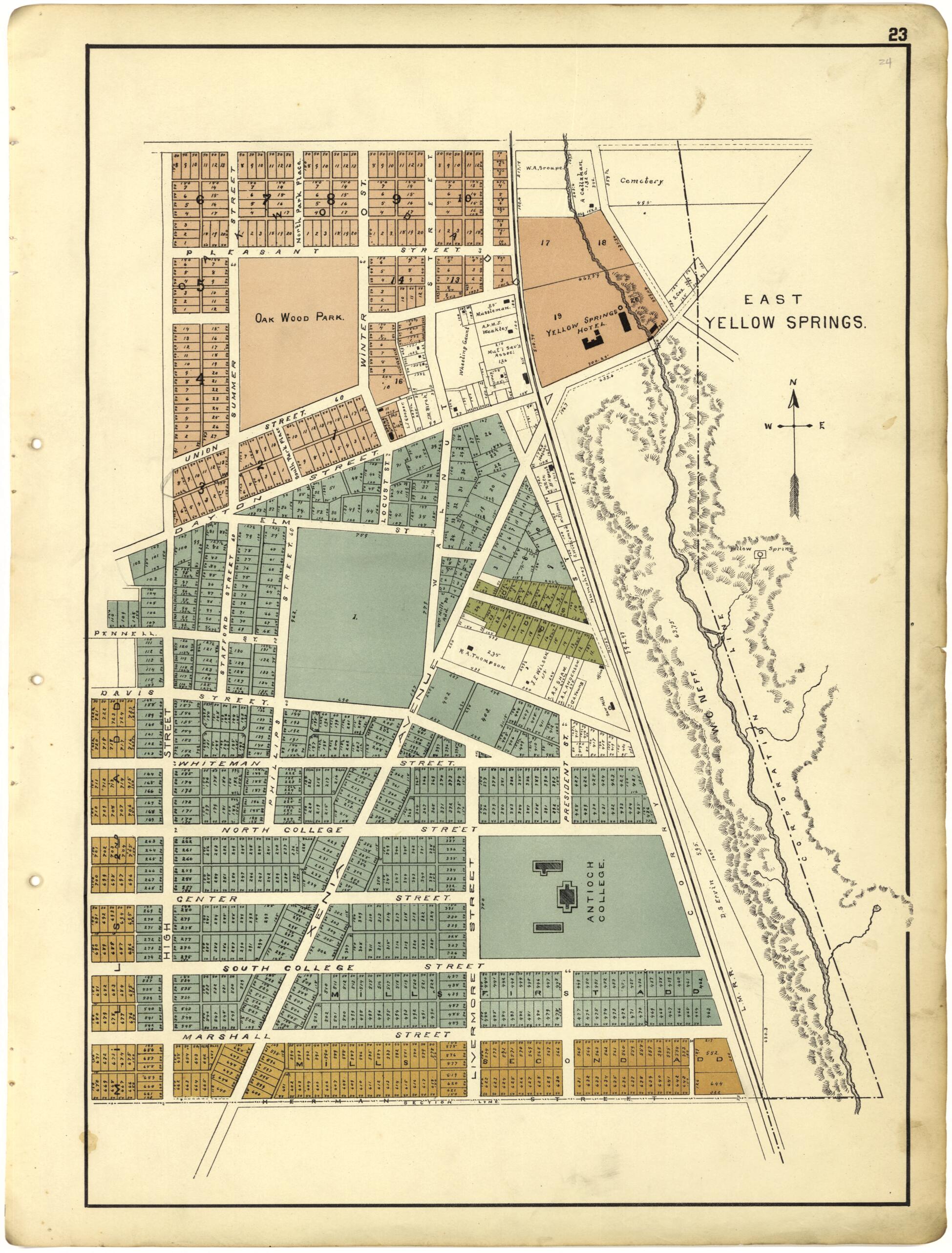 This old map of East Yellow Springs from Riddell&