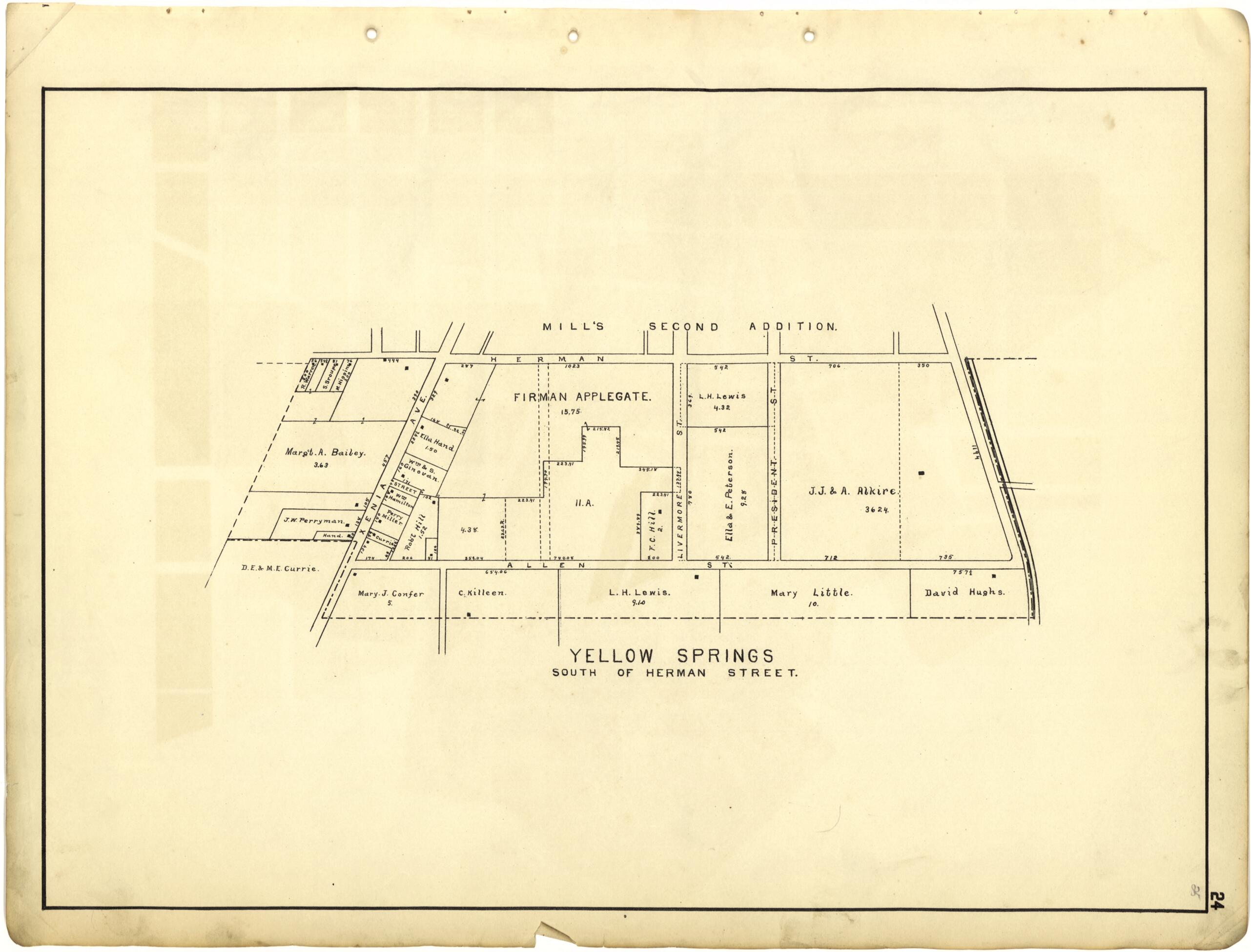 This old map of Yellow Springs from Riddell&