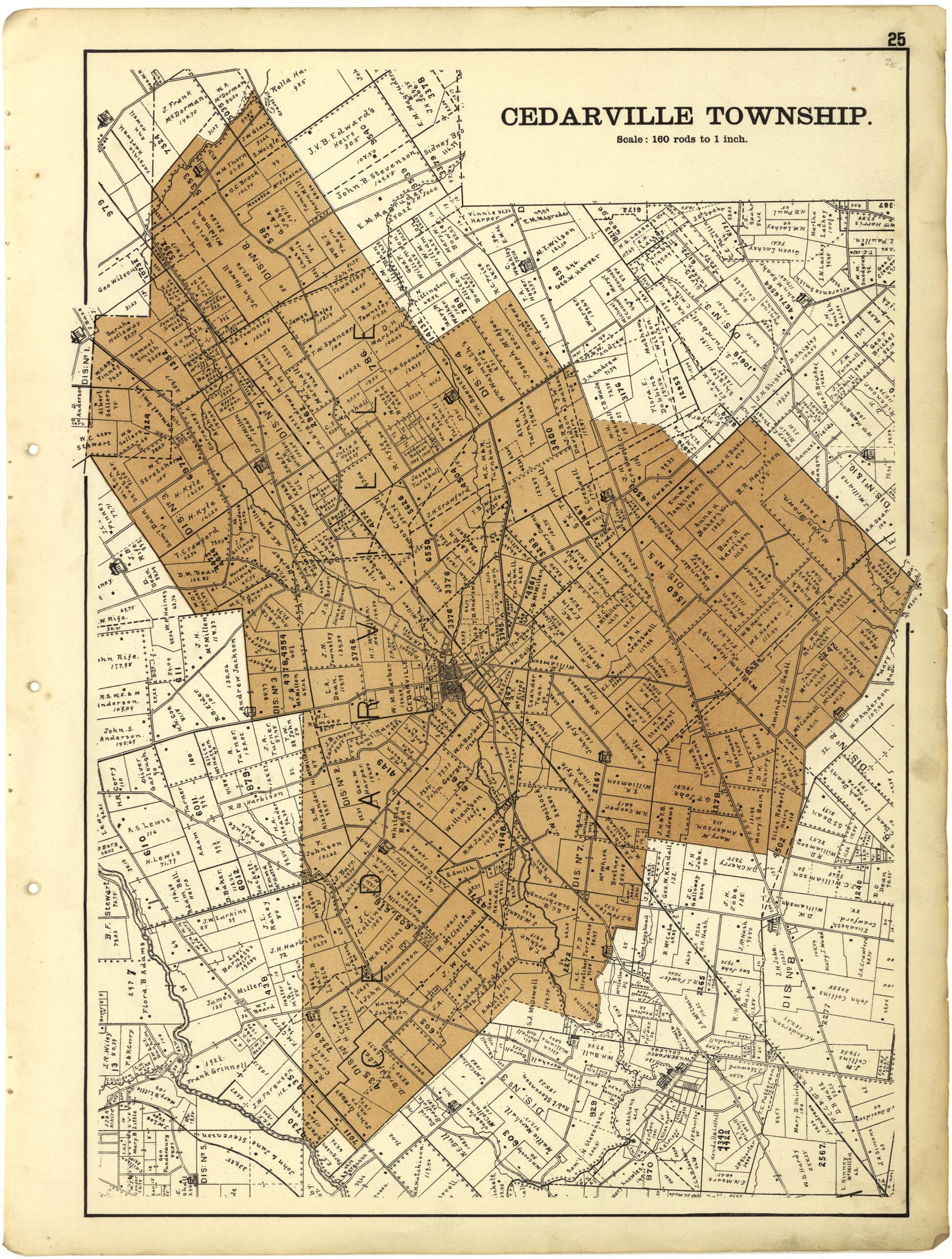 This old map of Cedarville Township from Riddell&