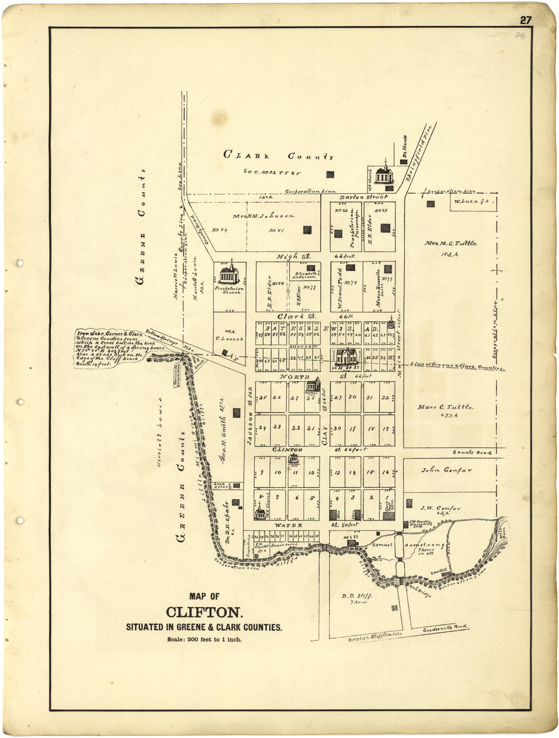 This old map of Map of Clifton from Riddell&