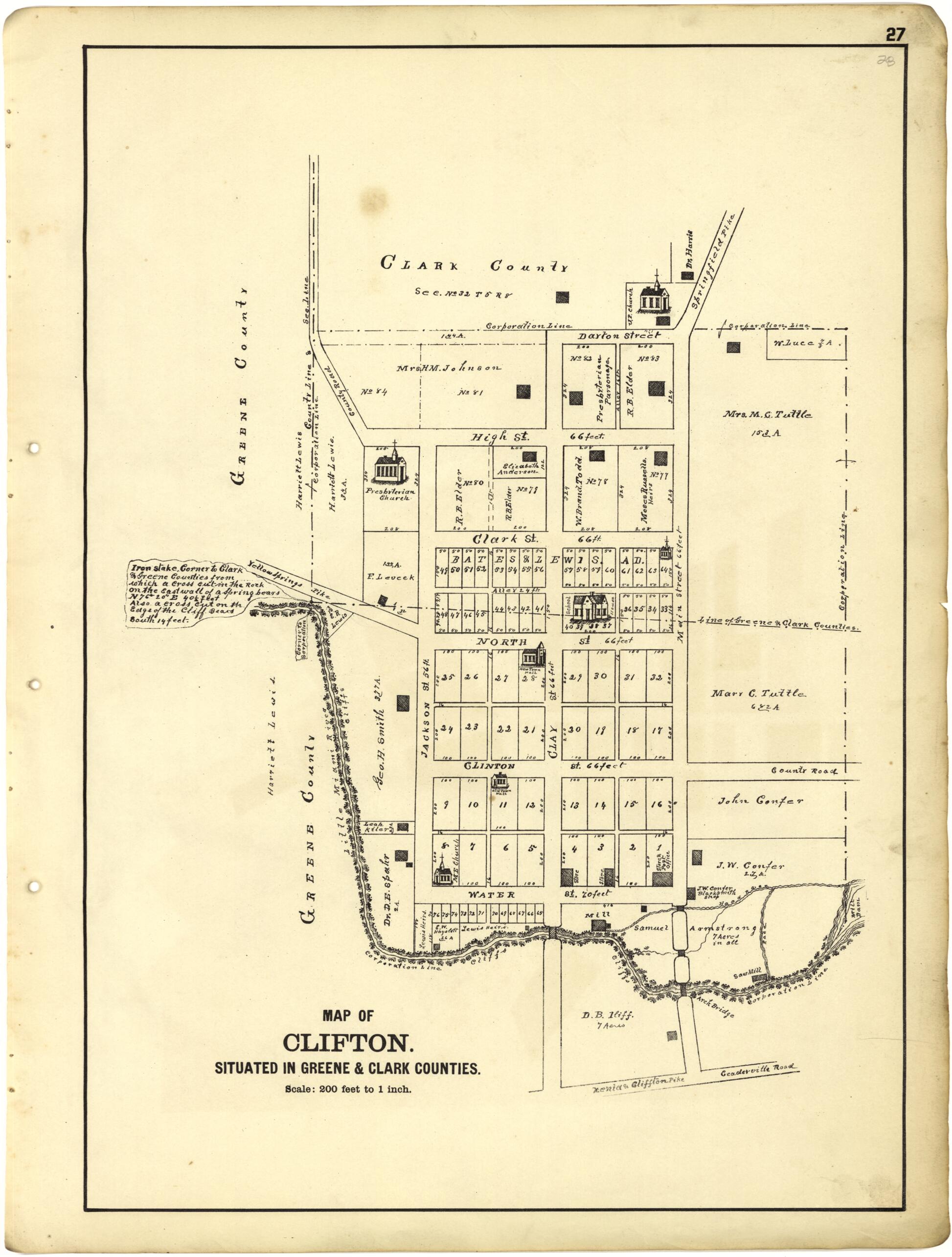 This old map of Map of Clifton from Riddell&