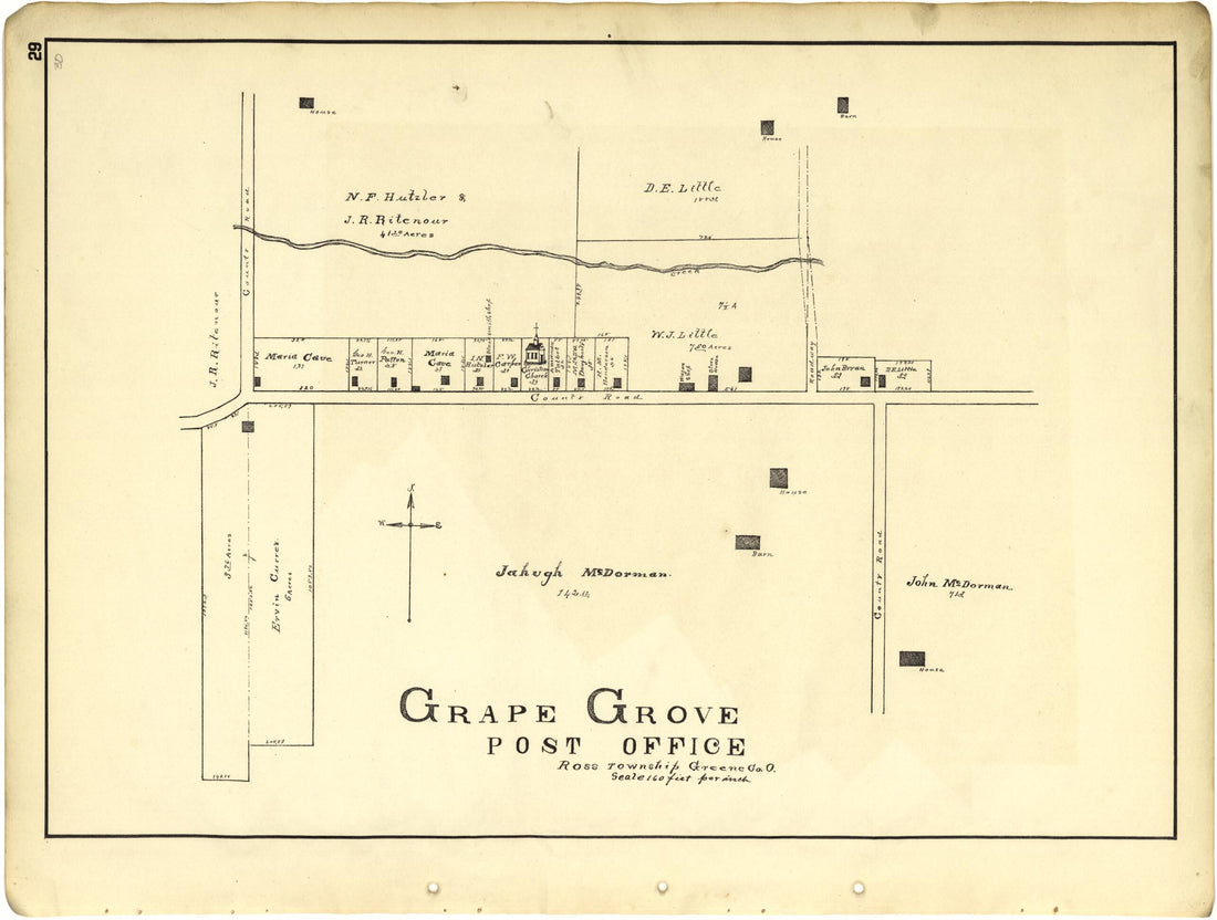 This old map of Grape Grove Post Office from Riddell&