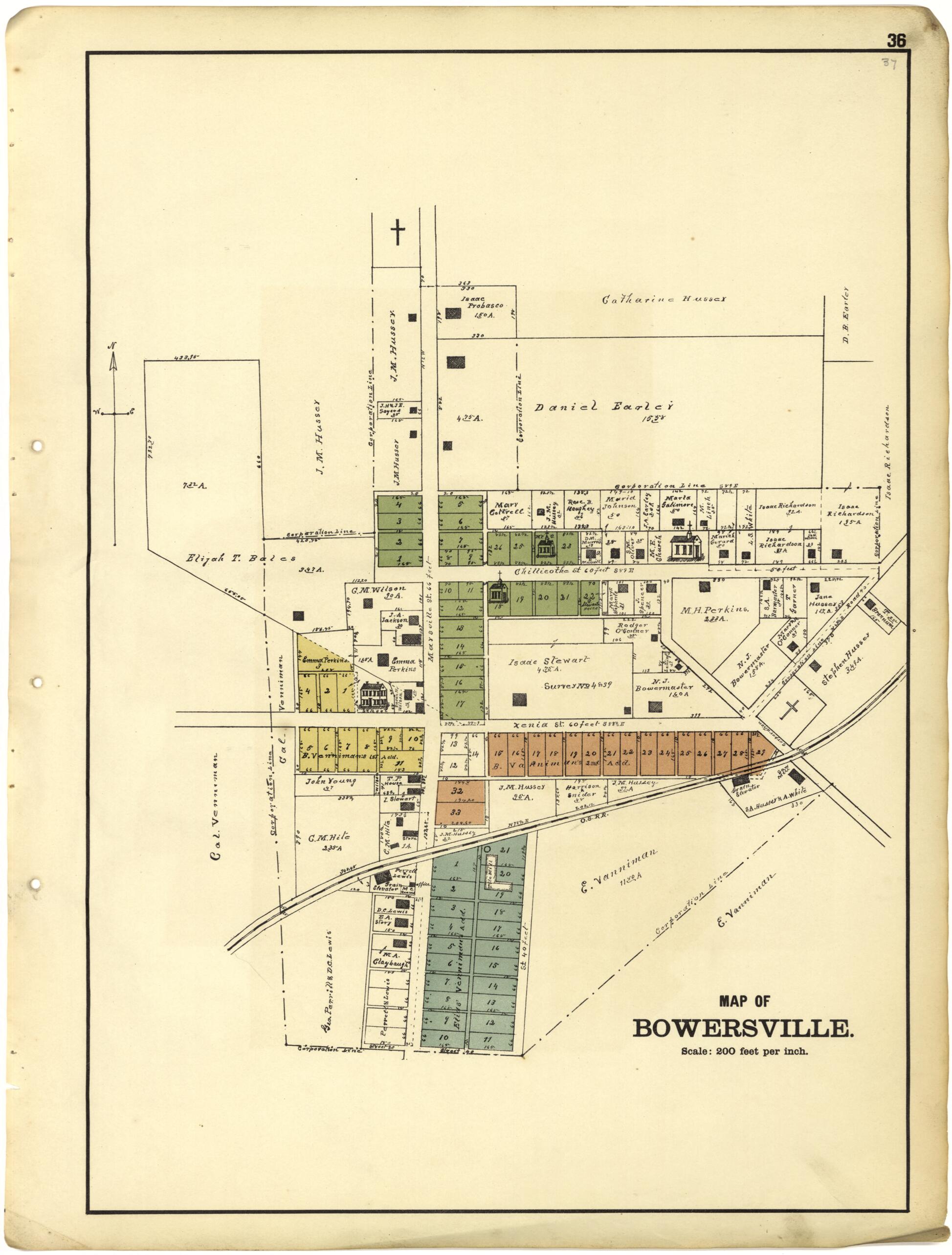 This old map of Map of Bowersville from Riddell&