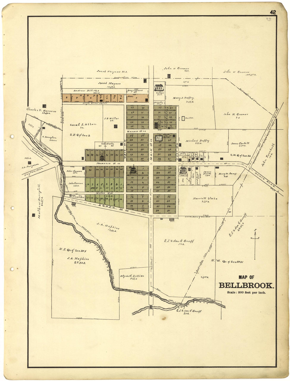 This old map of Map of Bellbrook from Riddell&