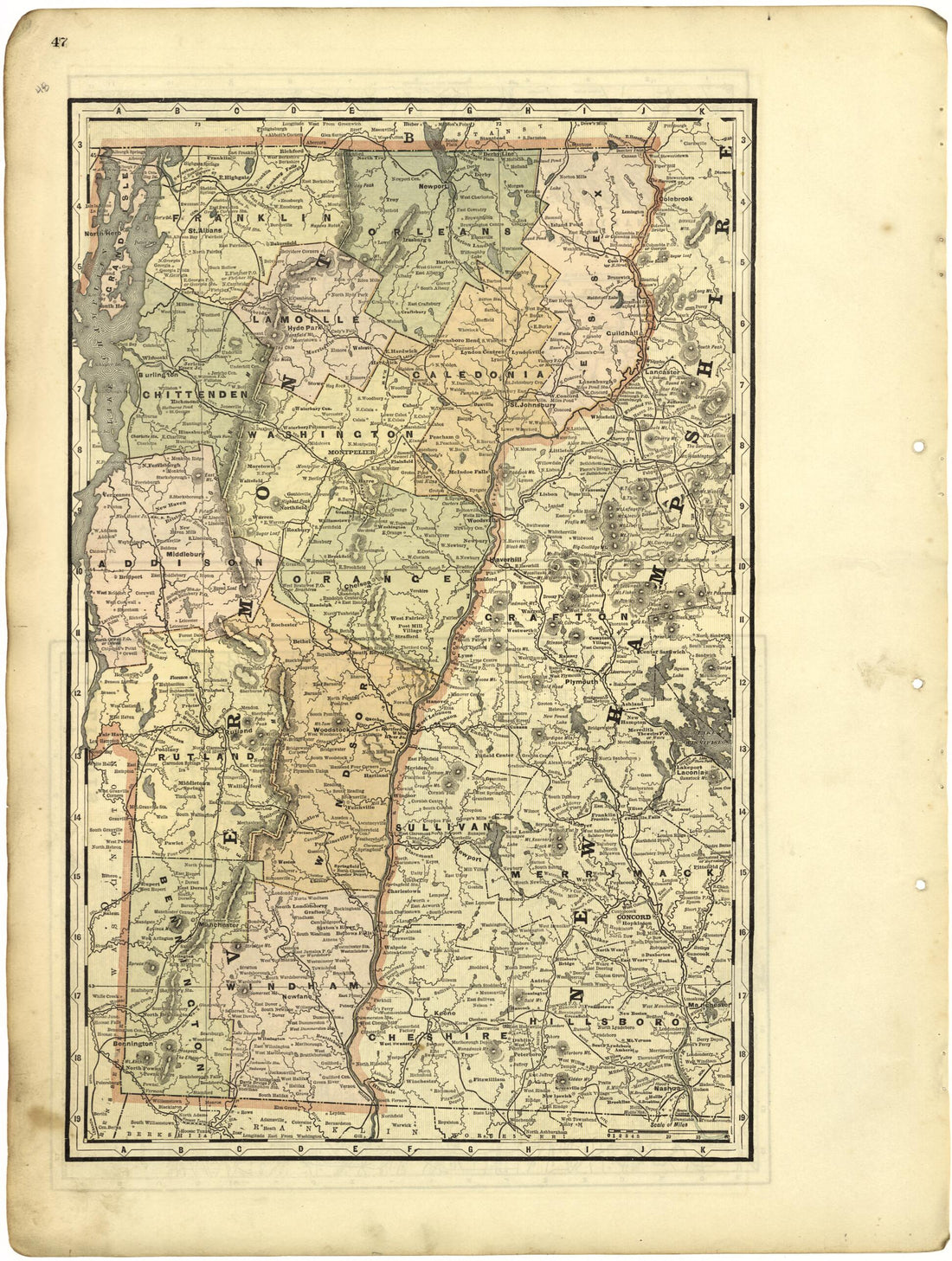 This old map of Vermont from Riddell&