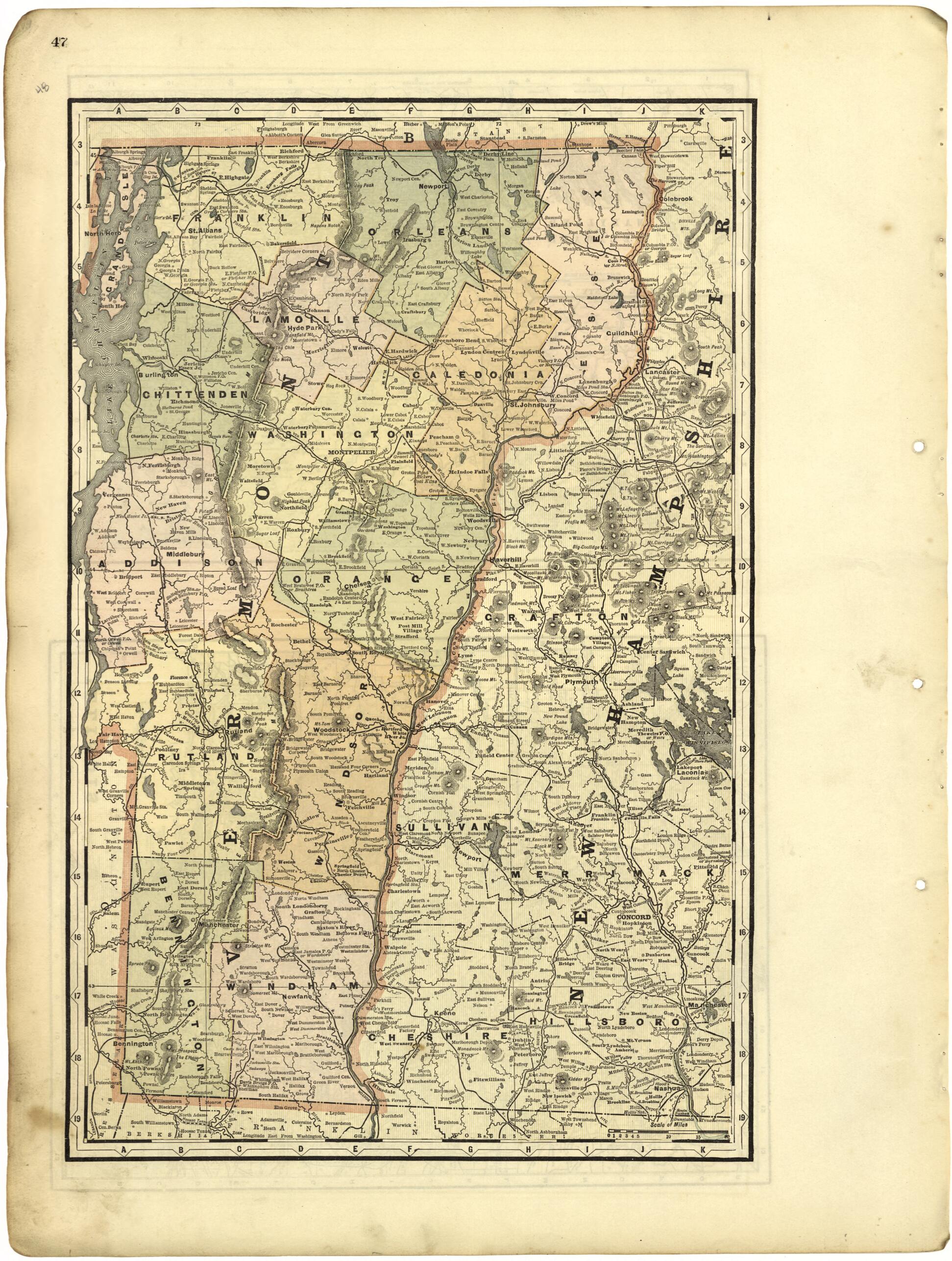 This old map of Vermont from Riddell&