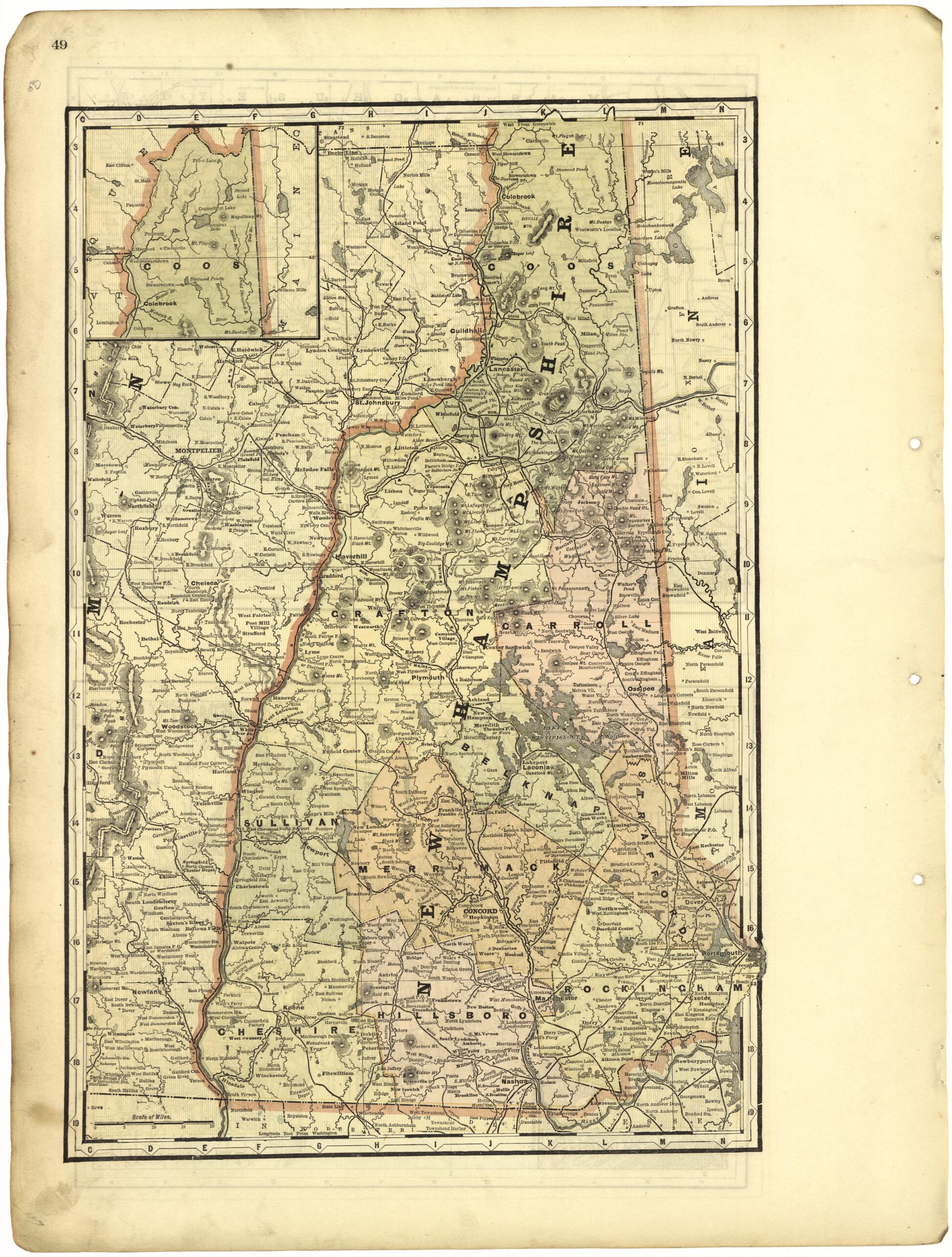 This old map of New Hampshire from Riddell&