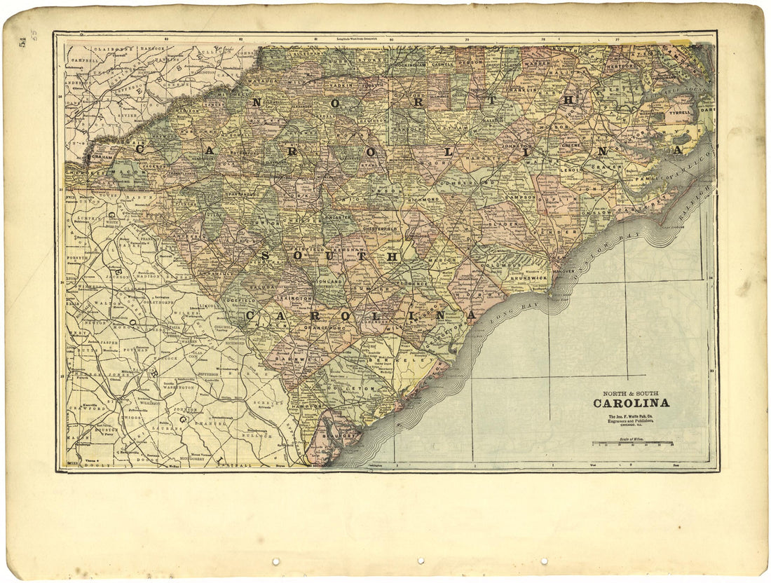 This old map of North & South Carolina from Riddell&