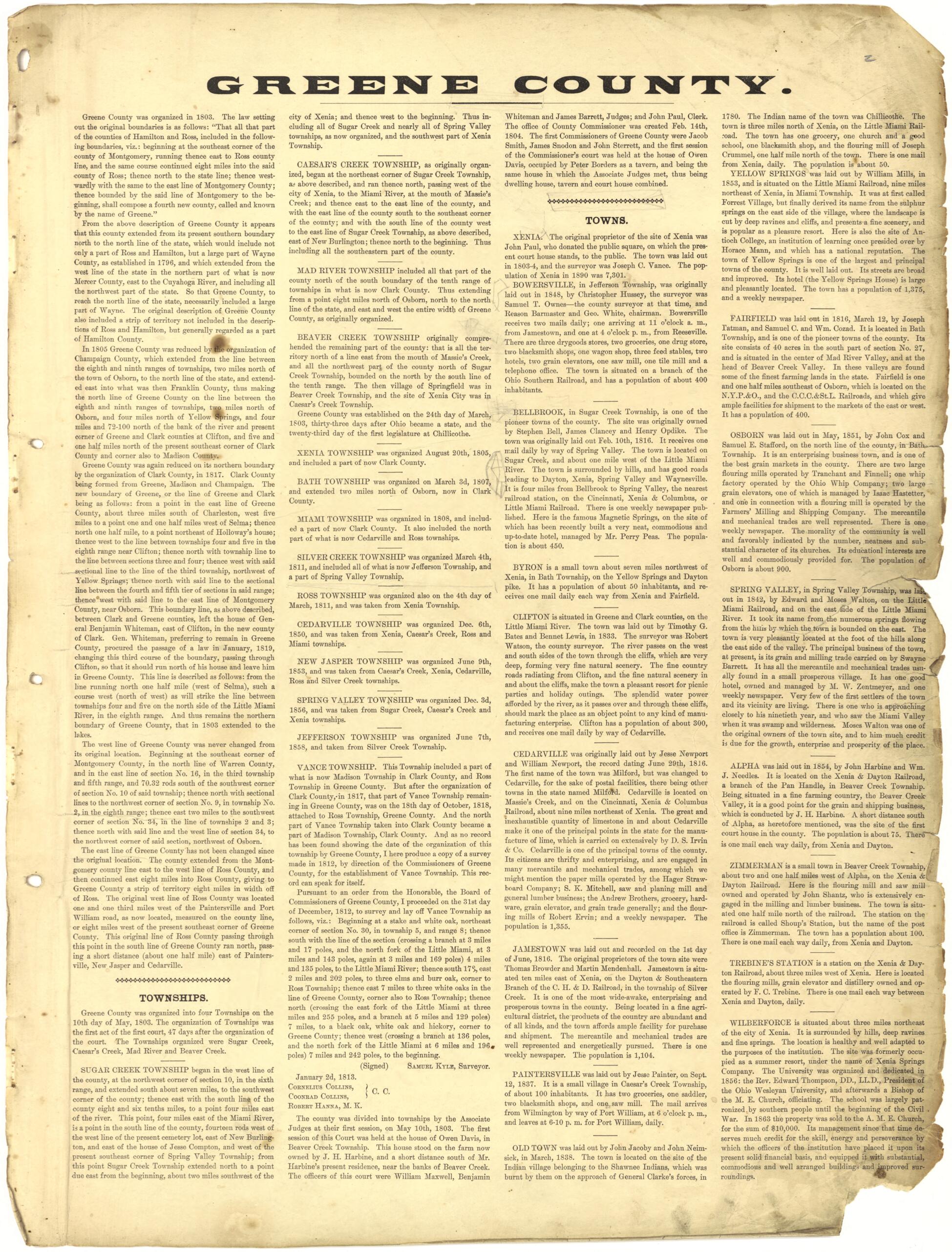This old map of Greene County from Riddell&