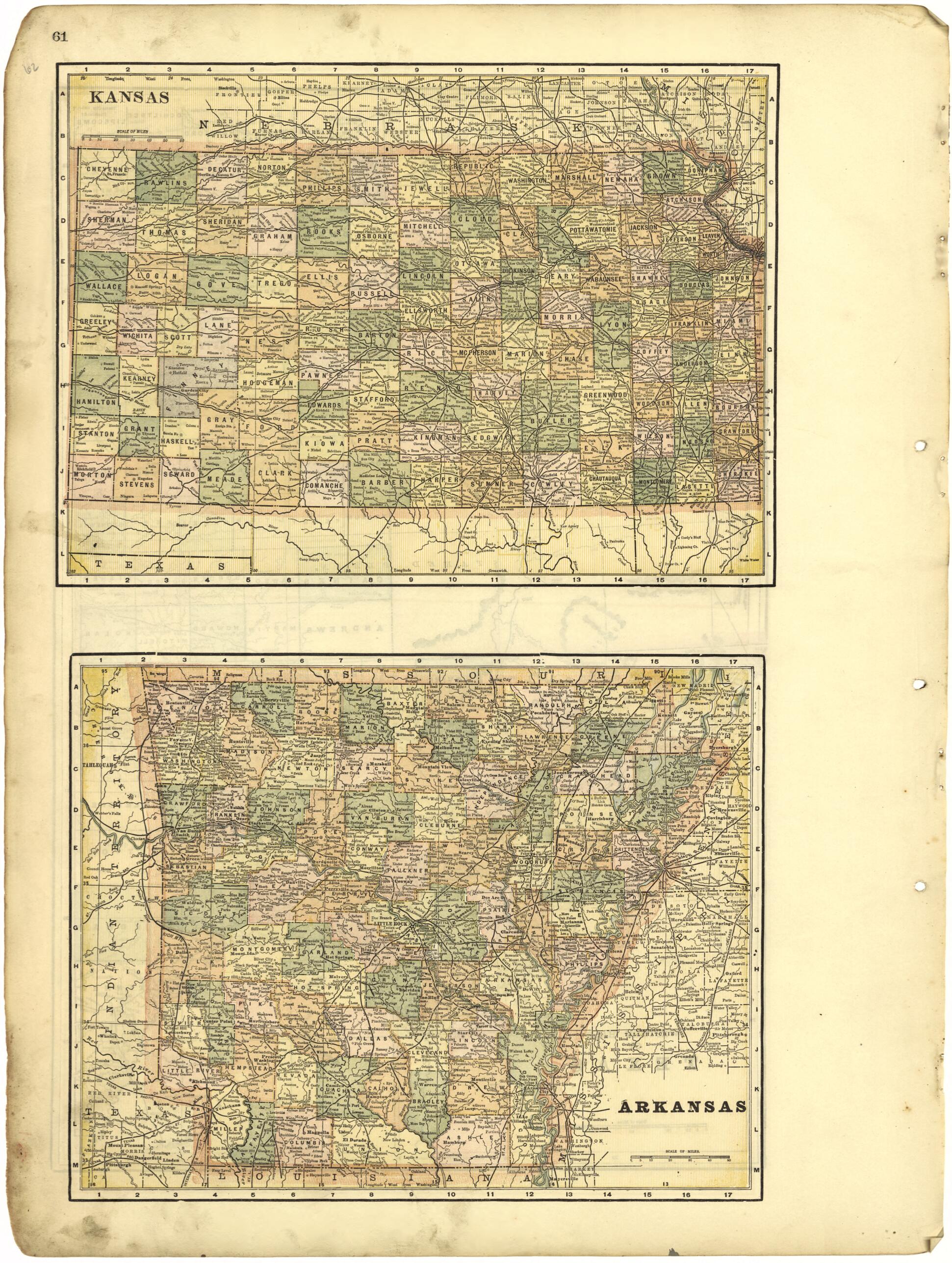 This old map of Kansas; Arkansas from Riddell&