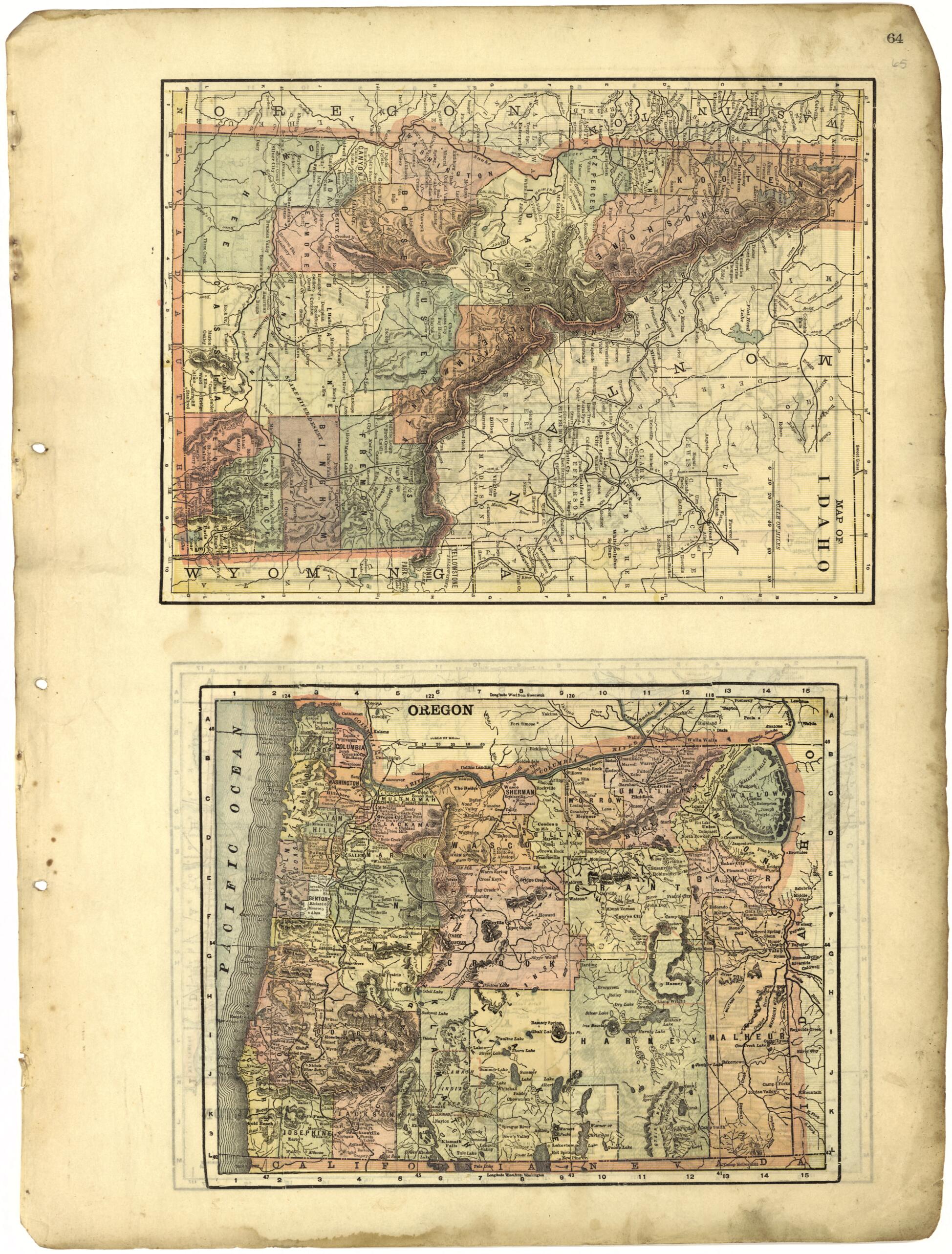 This old map of Map of Idaho; Oregon from Riddell&