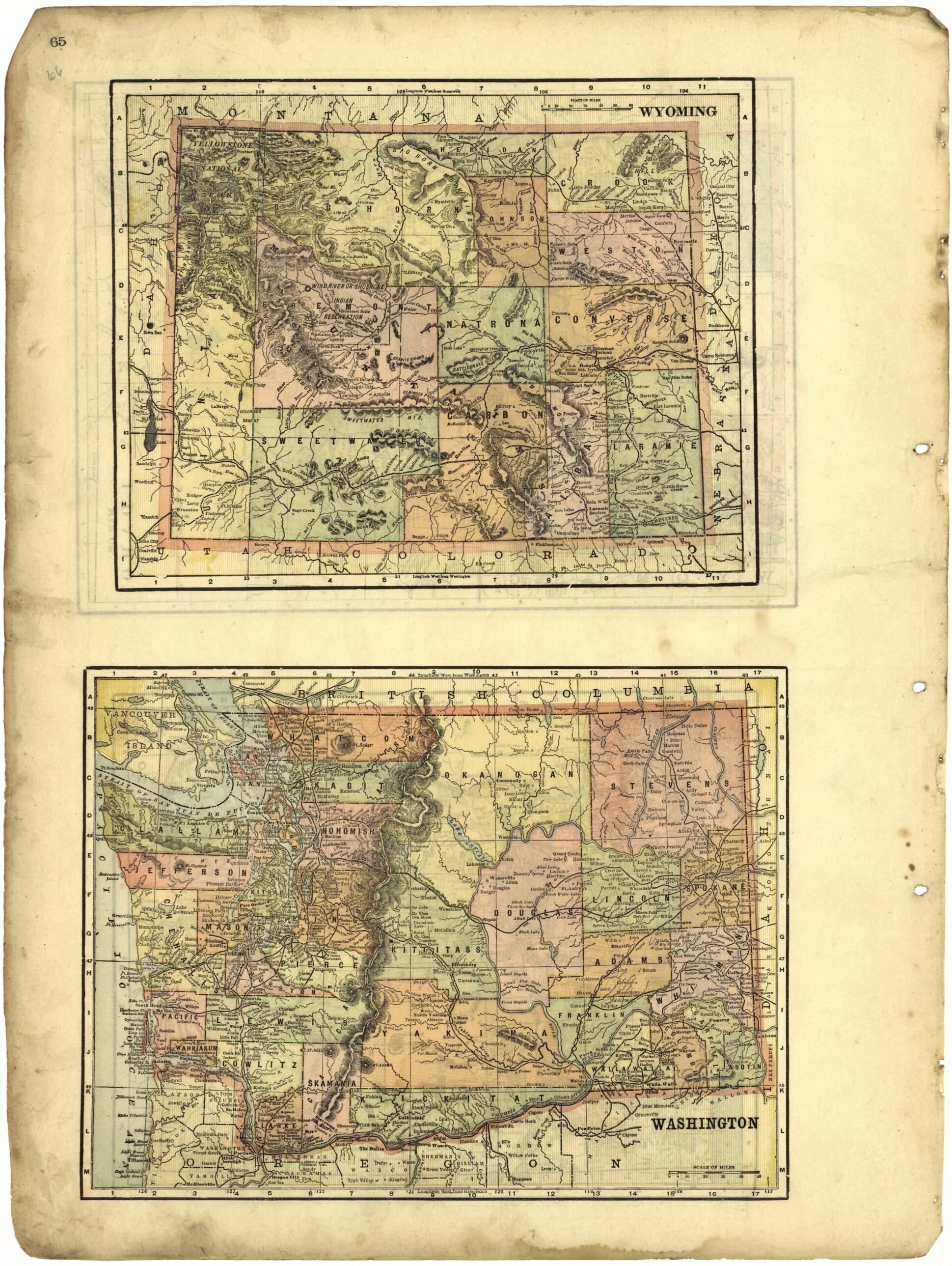 This old map of Wyoming; Washington from Riddell&
