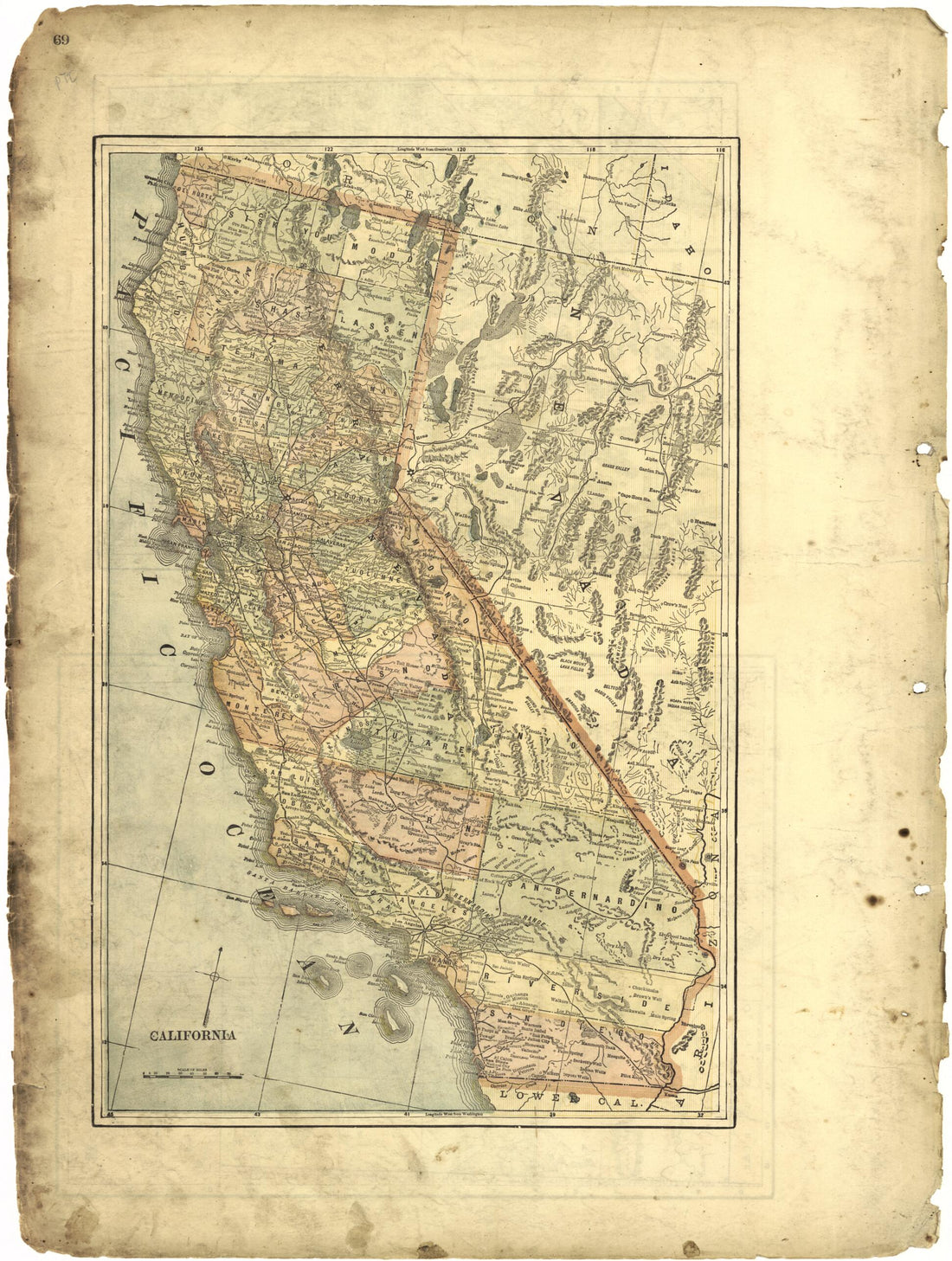 This old map of California from Riddell&