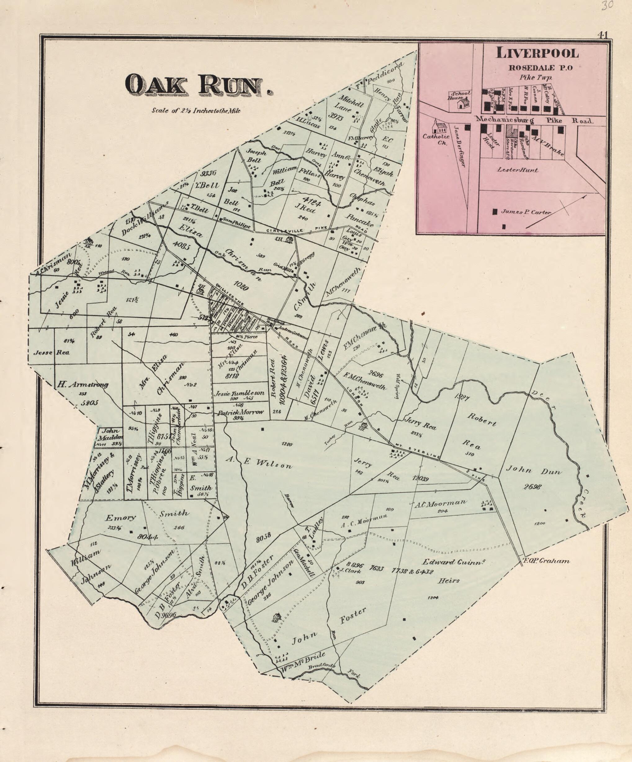 This old map of Oak Run, Liverpool from Caldwell&
