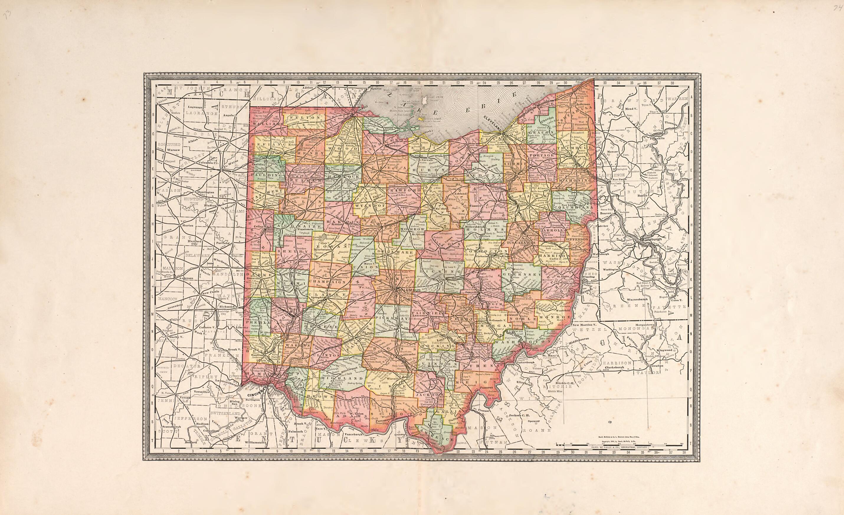 This old map of Ohio from Historical Atlas of Paulding County, Ohio, Illustrated from 1892 was created by O. (Oliver) Morrow in 1892