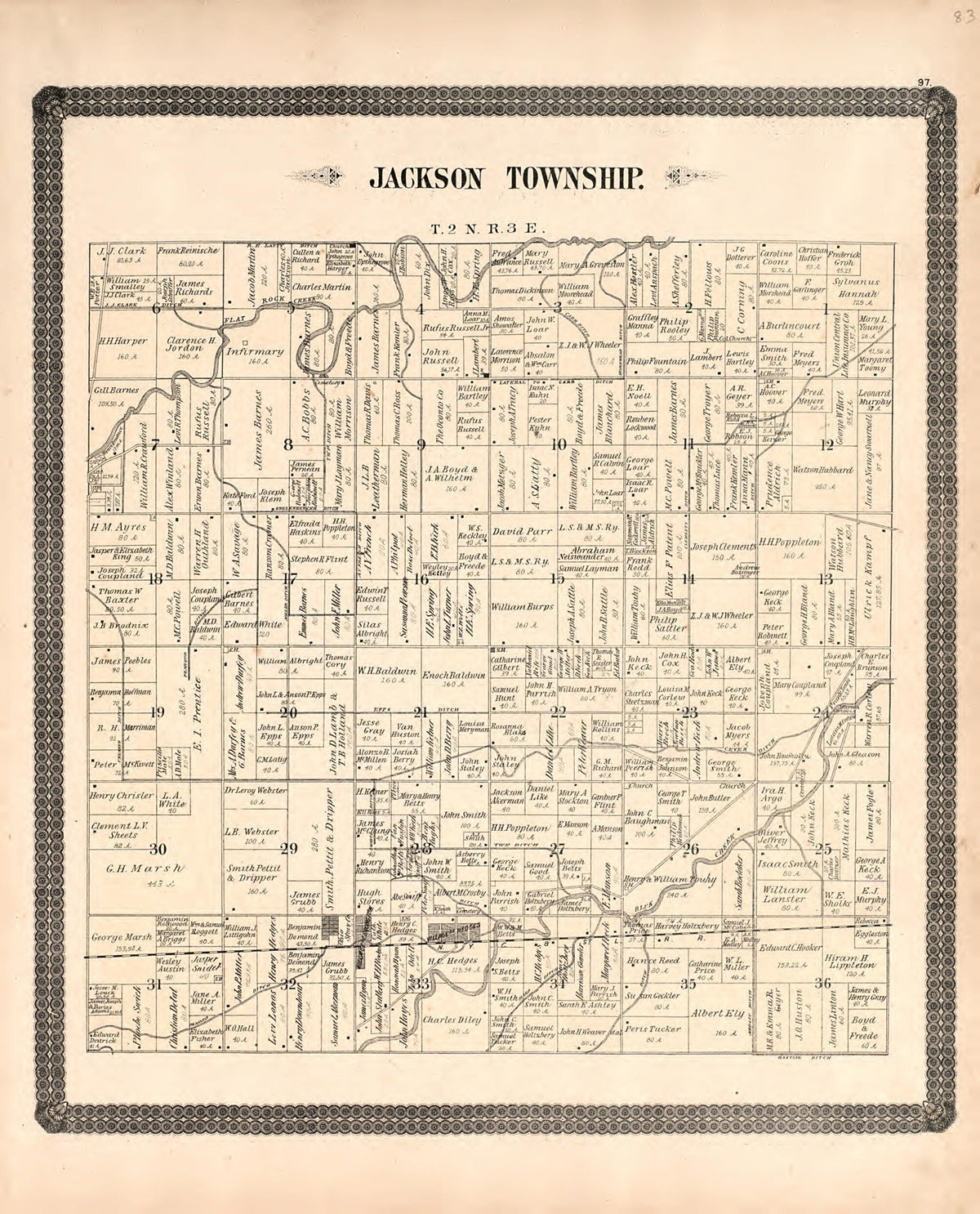 Jackson Township from Historical Atlas of Paulding County, Ohio, Illustrated 1892 by Relic Map Company