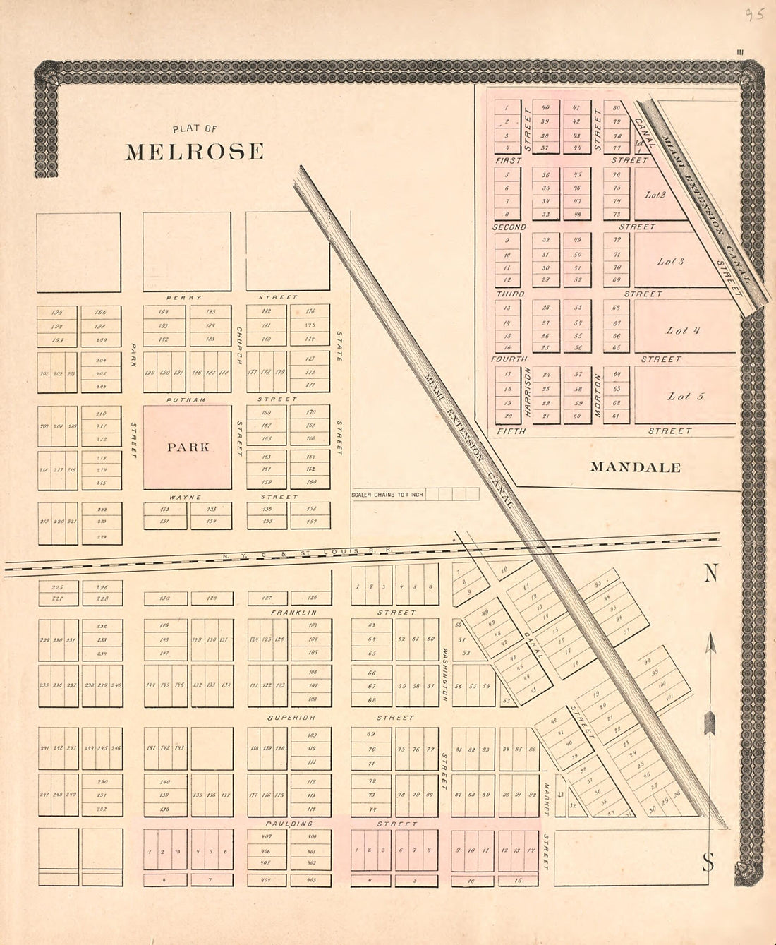 This old map of Melrose from Historical Atlas of Paulding County, Ohio, Illustrated from 1892 was created by O. (Oliver) Morrow in 1892