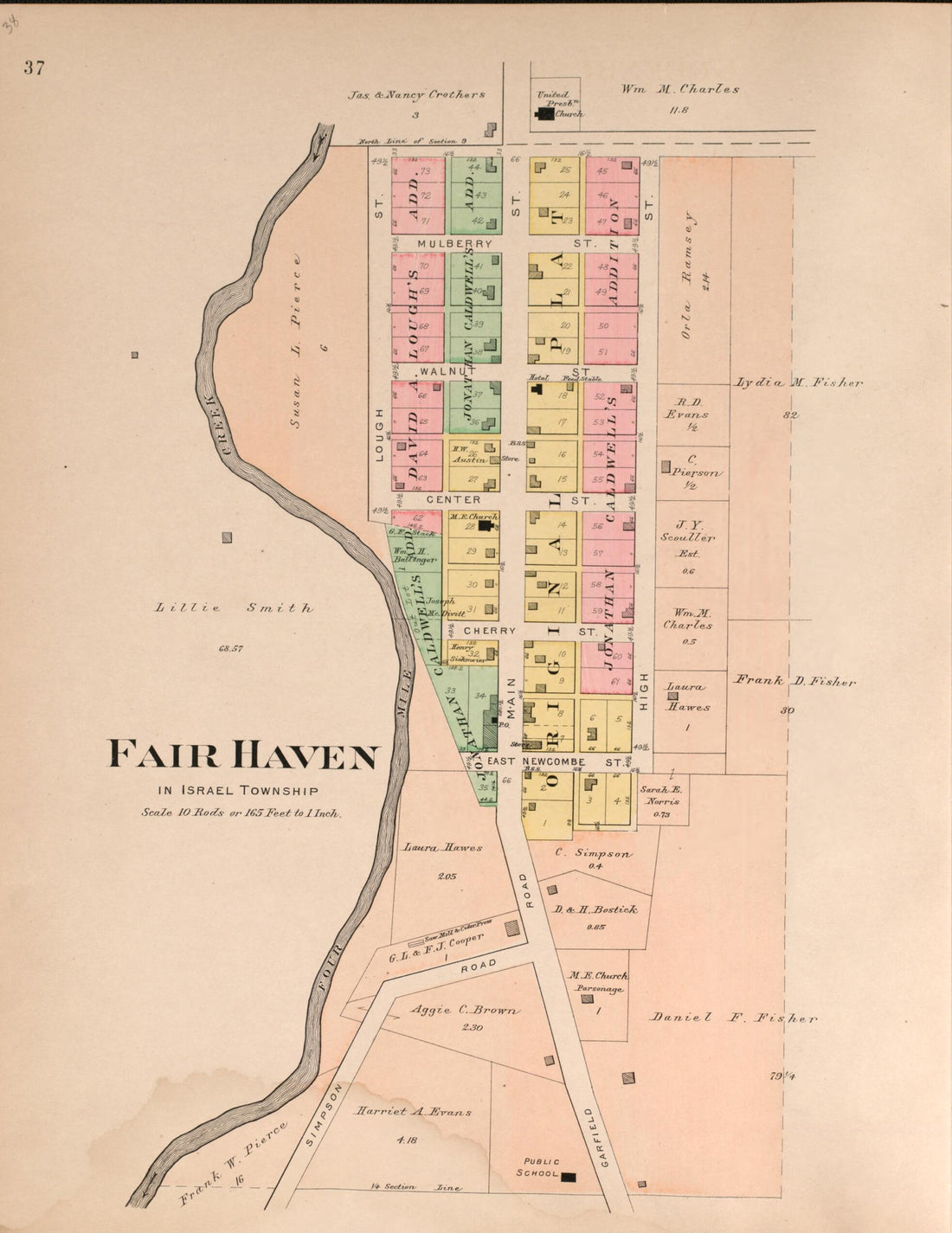 This old map of Fair Haven from Plat Book of Preble County, Ohio from 1912 was created by Albert Volk in 1912