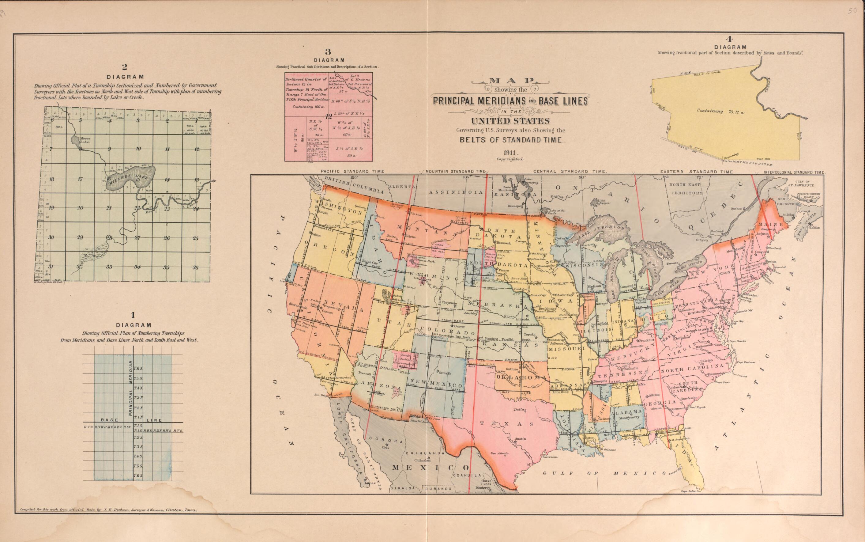 This old map of Principal Meridans and Base Lines from Plat Book of Preble County, Ohio from 1912 was created by Albert Volk in 1912