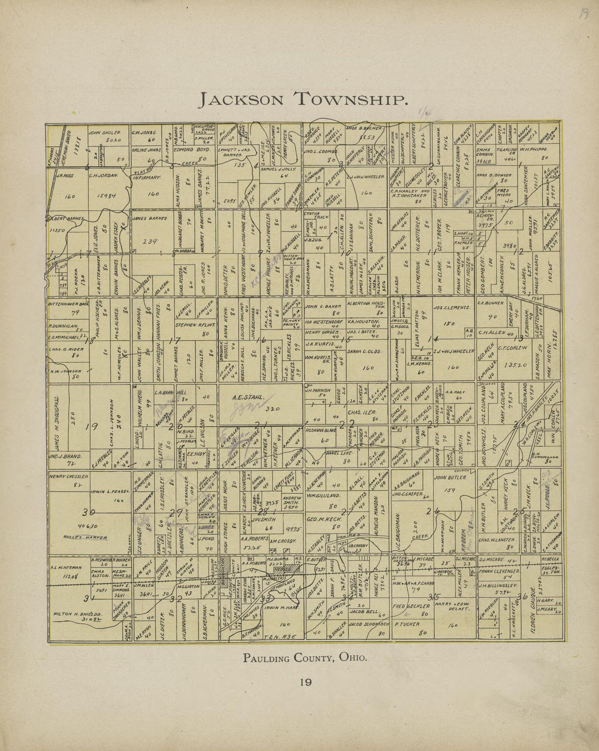 Jackson Township from Paulding County Atlas and Directory 1905 by Relic Map Company