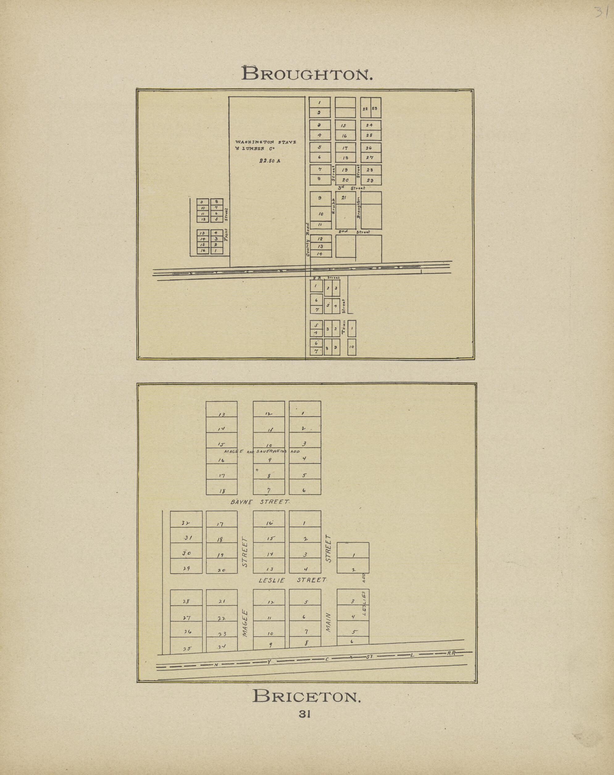 This old map of Broughton, Briceton from Paulding County Atlas and Directory from 1905 was created by O. (Oliver) Morrow in 1905