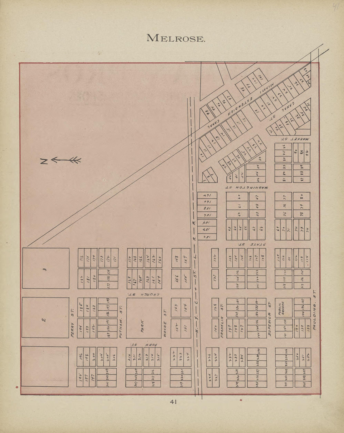 This old map of Melrose from Paulding County Atlas and Directory from 1905 was created by O. (Oliver) Morrow in 1905