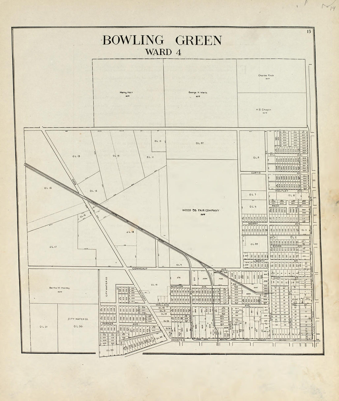 This old map of Bowling Green Ward 4 from an Atlas of Wood County, Ohio from 1912 was created by Maumee Valley Map Co in 1912