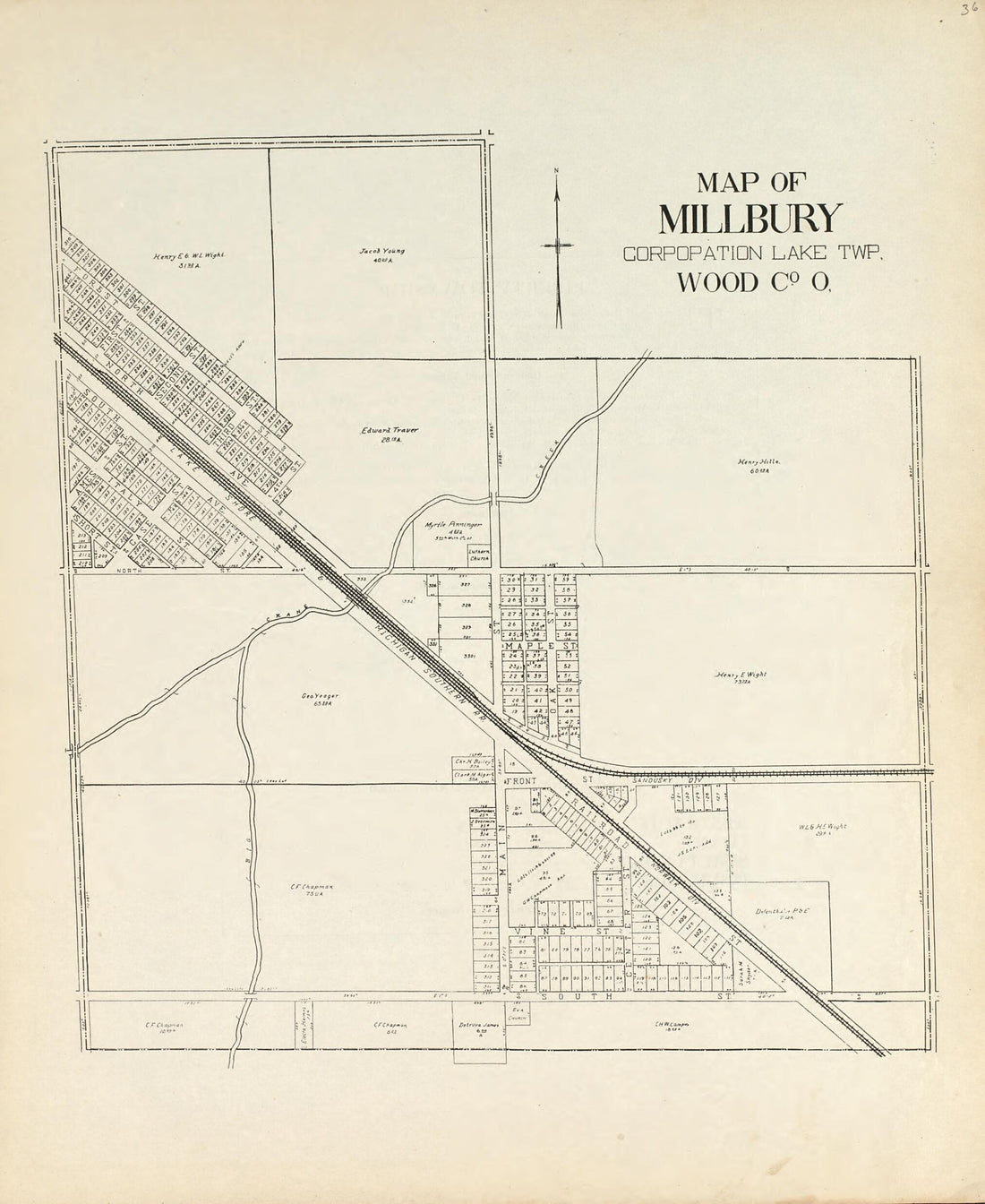 This old map of Map of Millbury Corporation Lake Twp. Wood Co. Ohio from an Atlas of Wood County, Ohio from 1912 was created by Maumee Valley Map Co in 1912