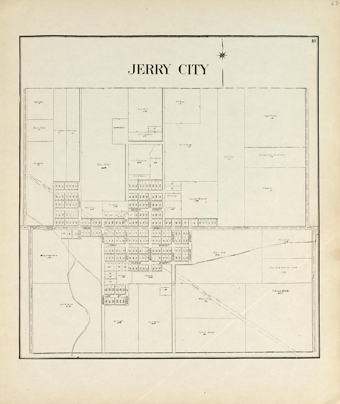 This old map of Jerry City from an Atlas of Wood County, Ohio from 1912 was created by Maumee Valley Map Co in 1912