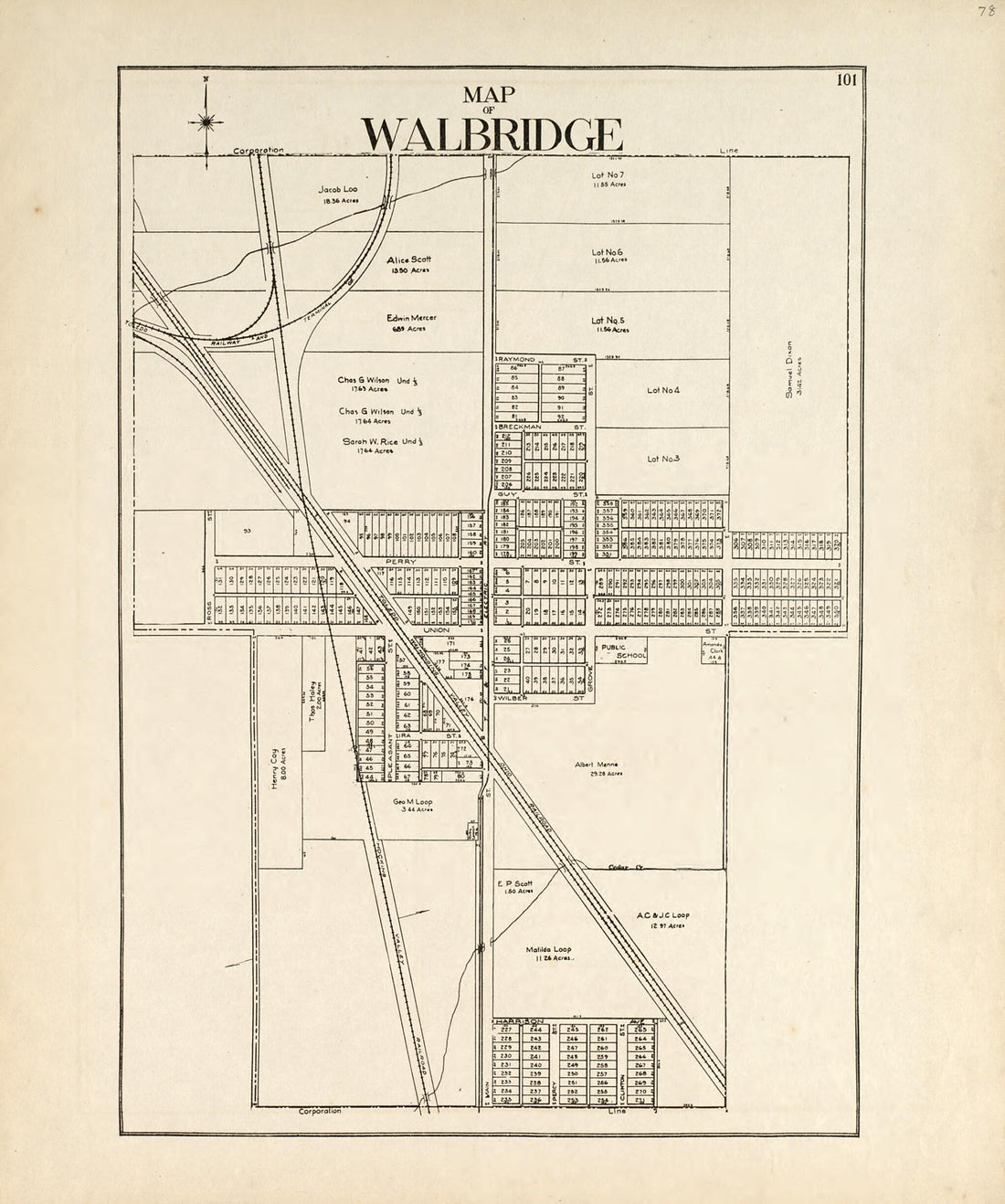 This old map of Map of Walbridge from an Atlas of Wood County, Ohio from 1912 was created by Maumee Valley Map Co in 1912