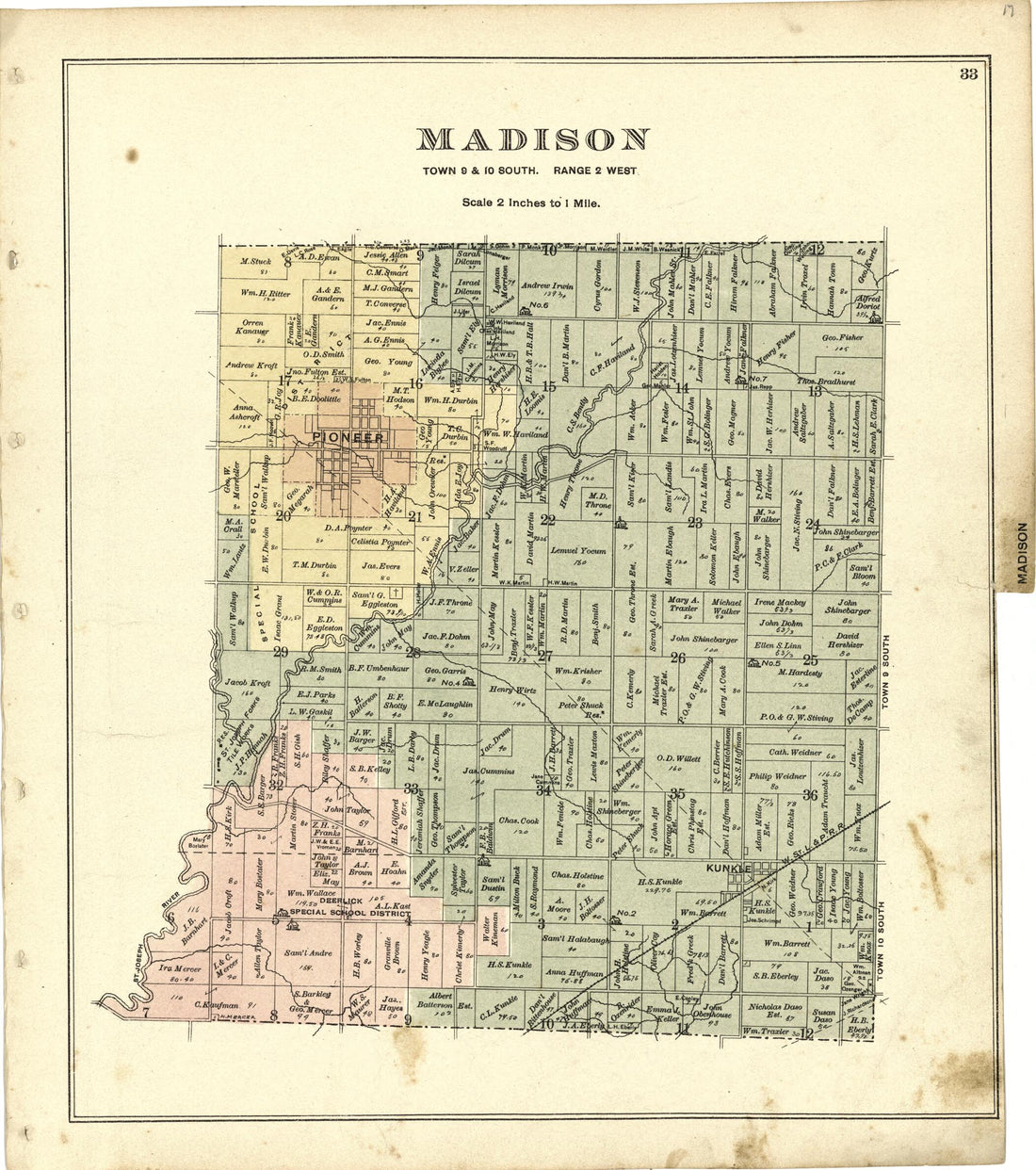 This old map of Madison from Atlas of Williams County, Ohio from 1894 was created by J. M. (James M.) Lathrop in 1894