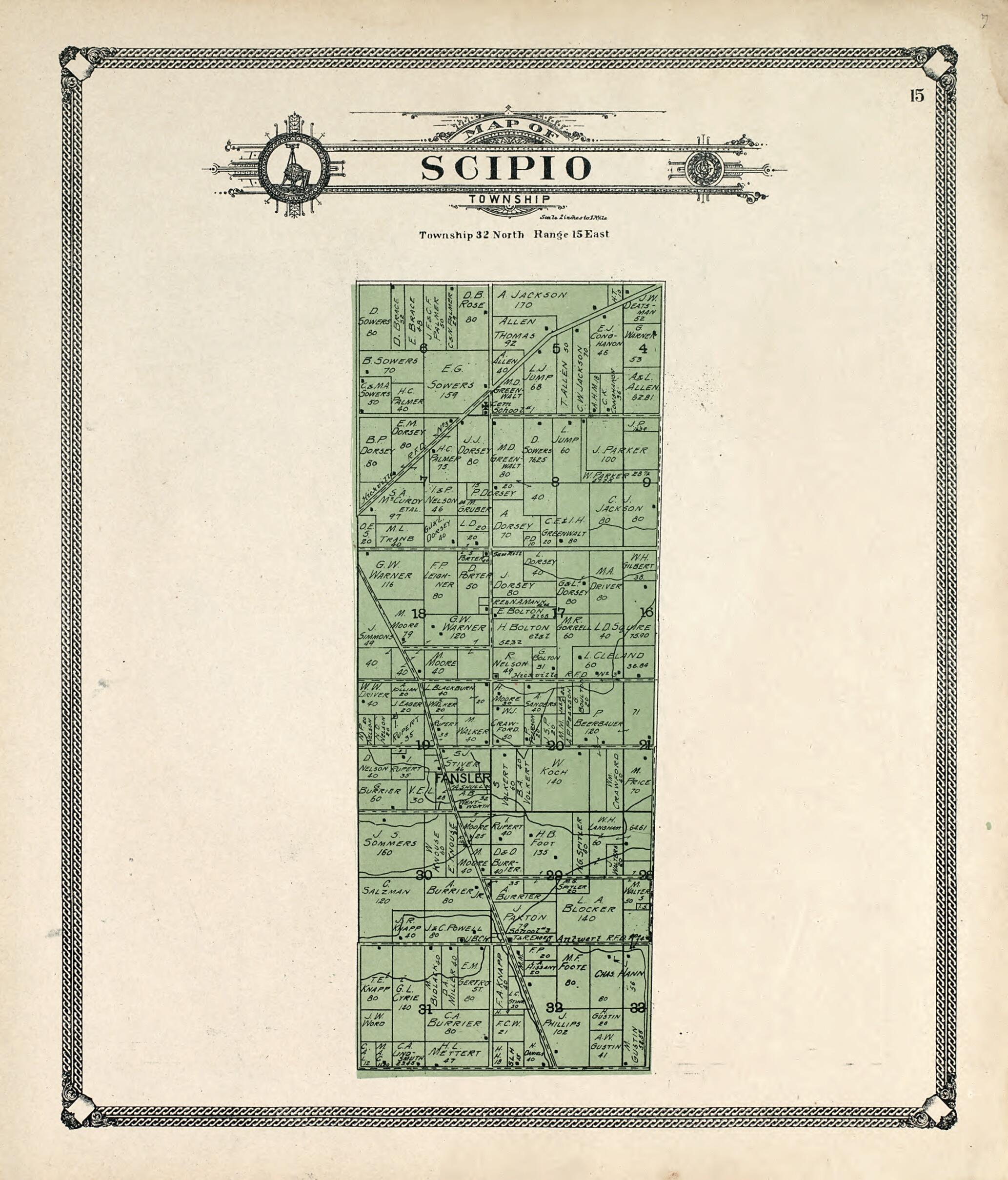 This old map of Map of Scipio Township from Plat Book of Allen County, Indiana. from 1907 was created by Allen County Map Co in 1907
