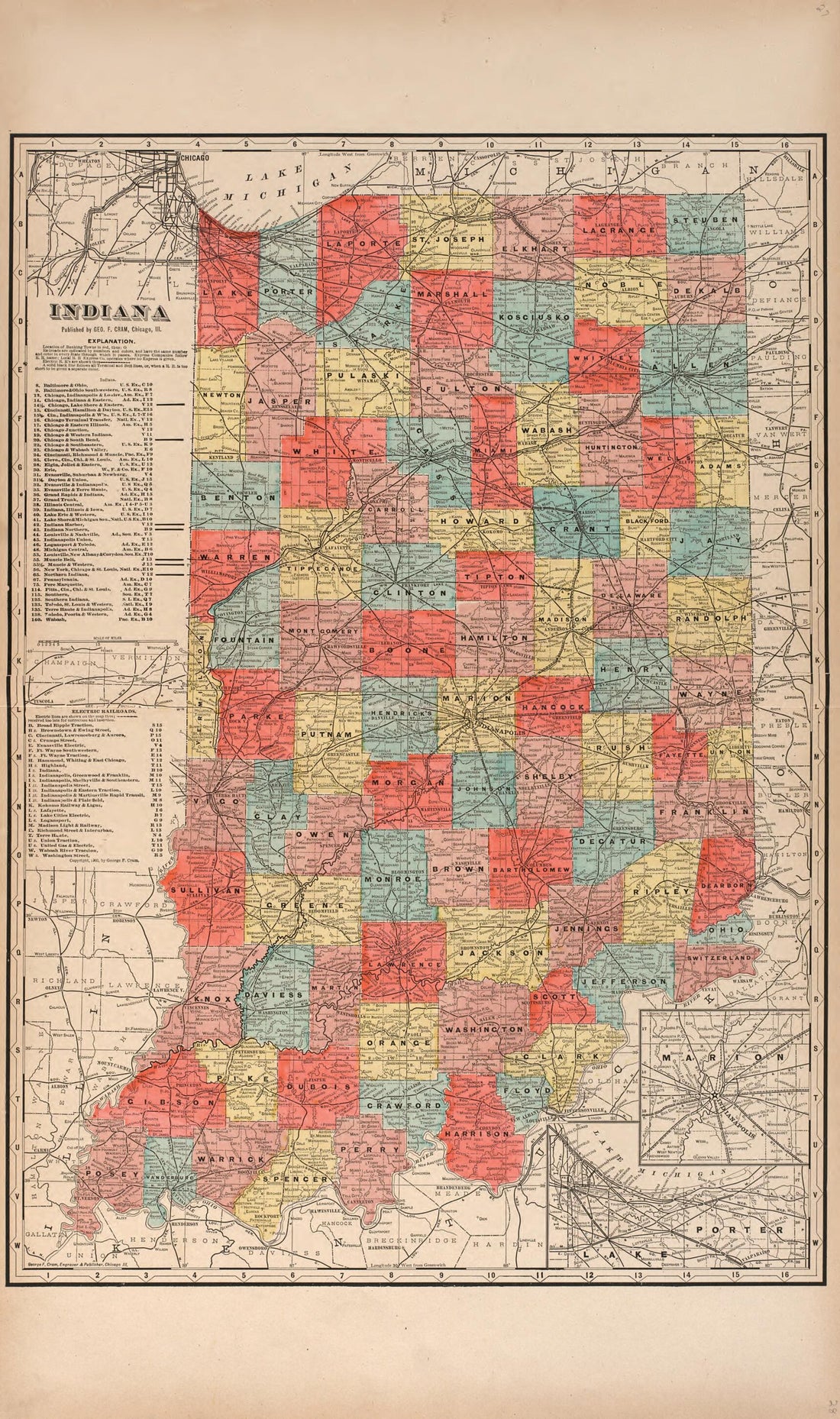 This old map of Indiana from Twentieth Century Atlas of Clinton County, Indiana from 1903 was created by Middle-West Publishing Co in 1903