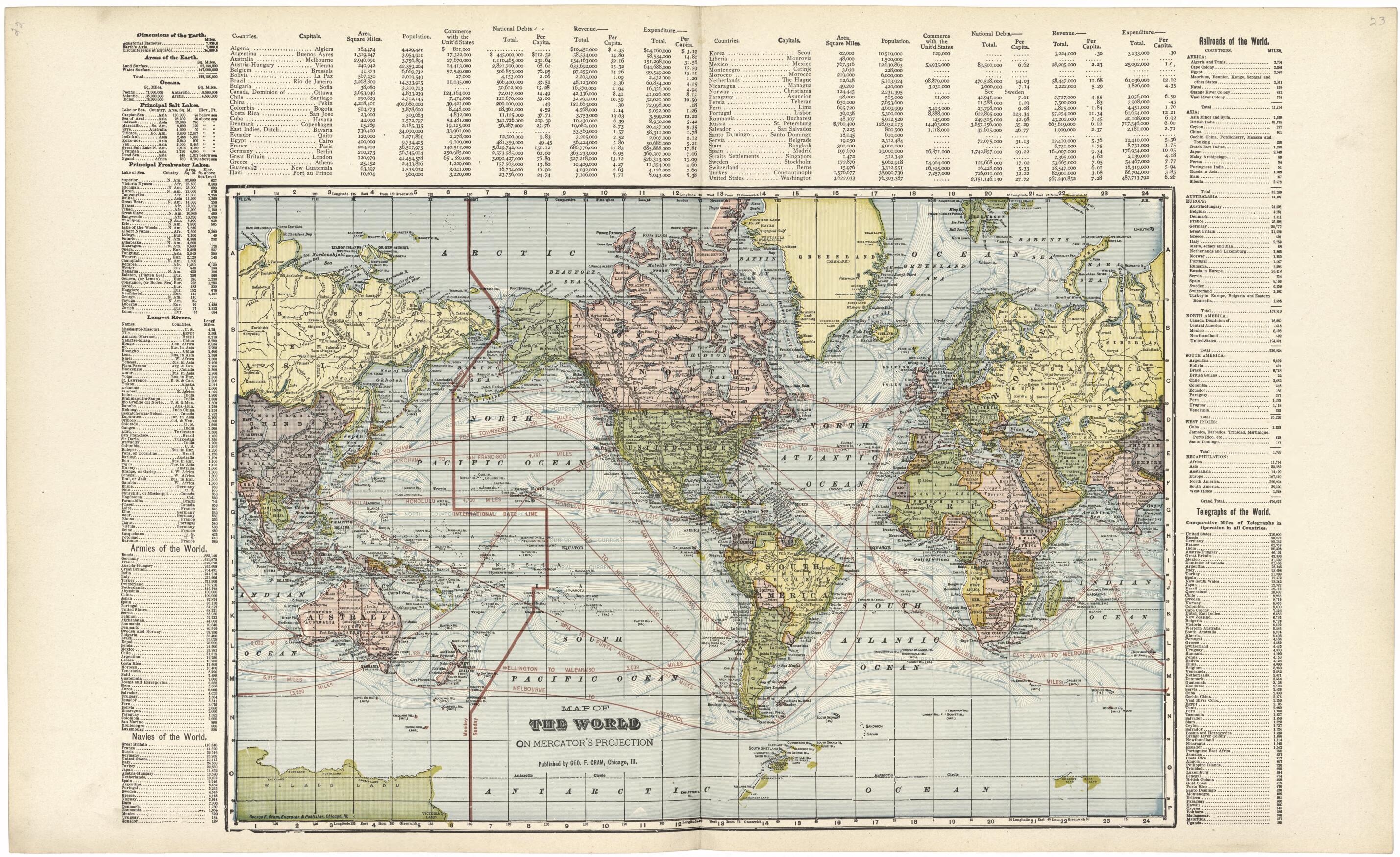 This old map of Map of the World On Mercator&