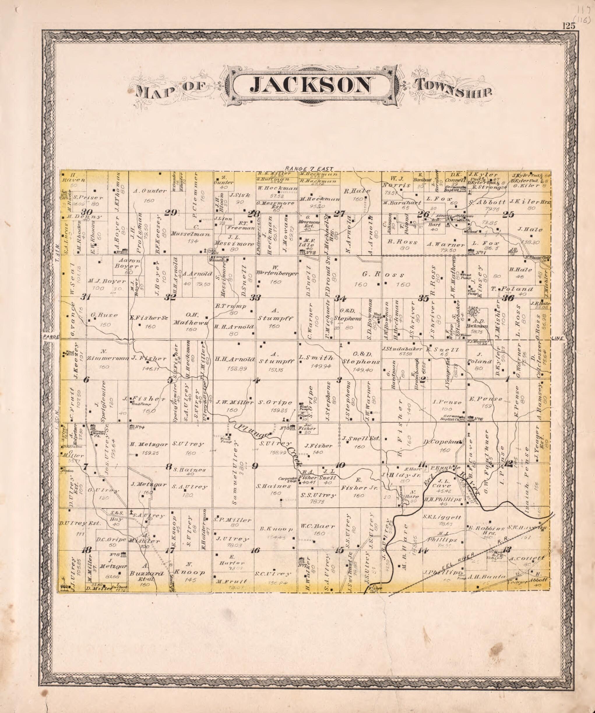 This old map of Jackson Township from New Historical Atlas of Kosciusko Co., Indiana : from 1879 was created by Kingman Brothers in 1879