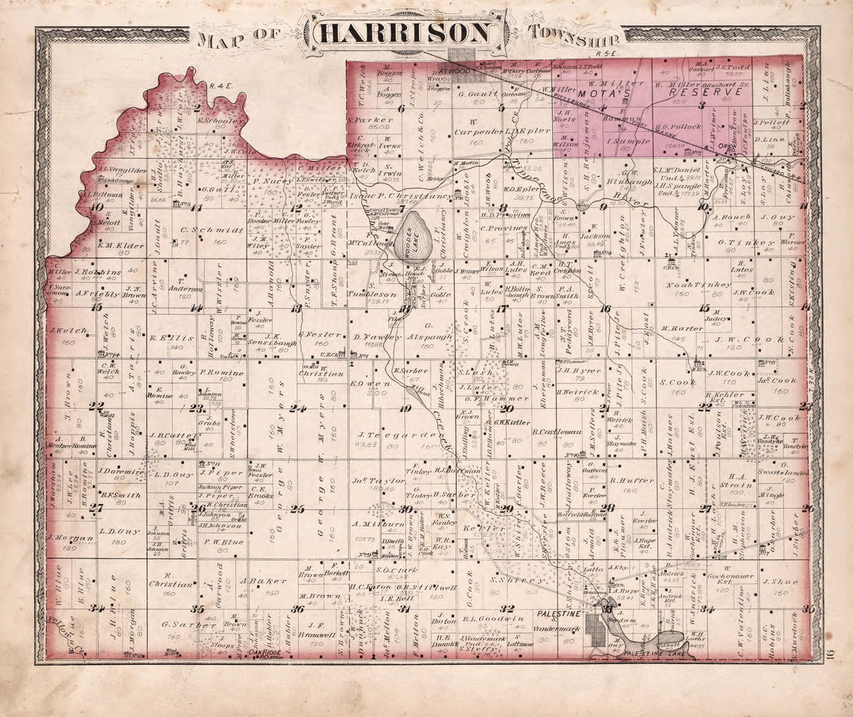 Harrison Township from New Historical Atlas of Kosciusko Co., Indiana : 1879 by Relic Map Company
