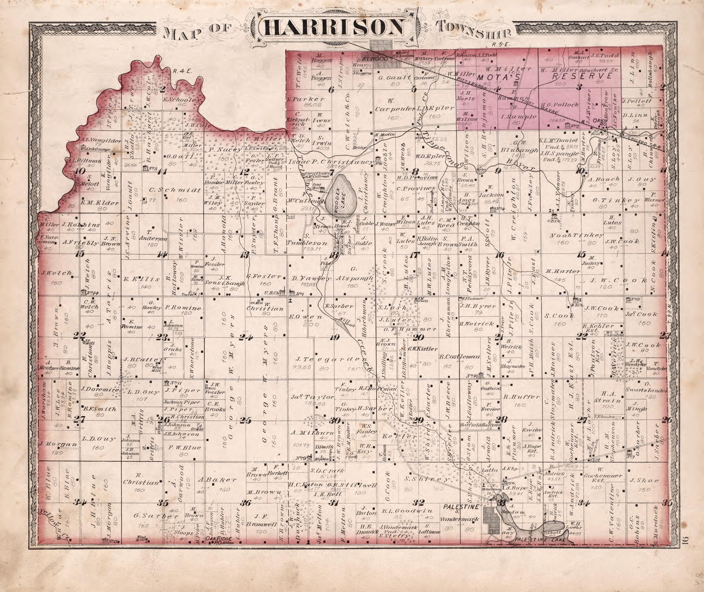This old map of Harrison Township from New Historical Atlas of Kosciusko Co., Indiana : from 1879 was created by Kingman Brothers in 1879