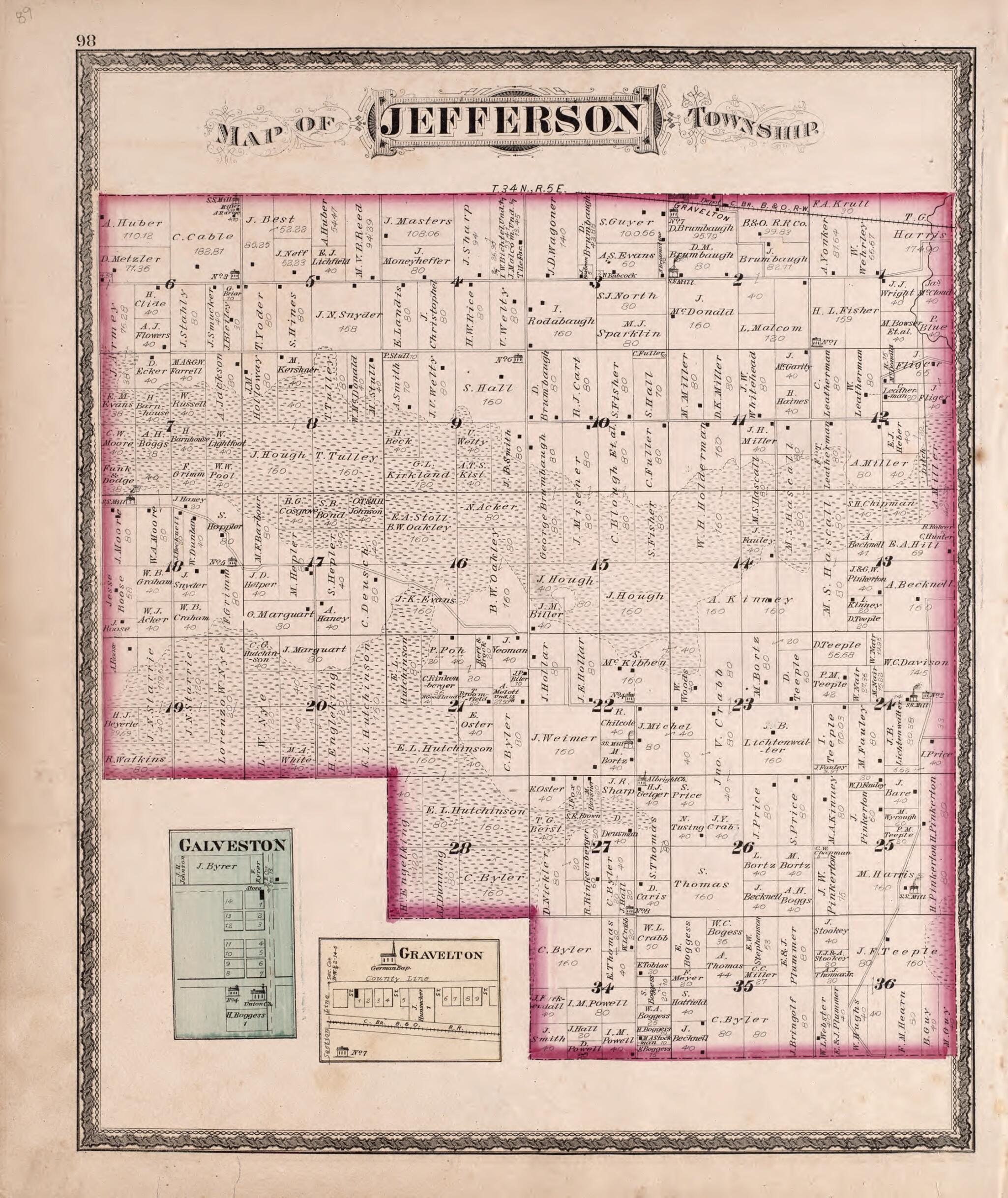 This old map of Jefferson Township from New Historical Atlas of Kosciusko Co., Indiana : from 1879 was created by Kingman Brothers in 1879