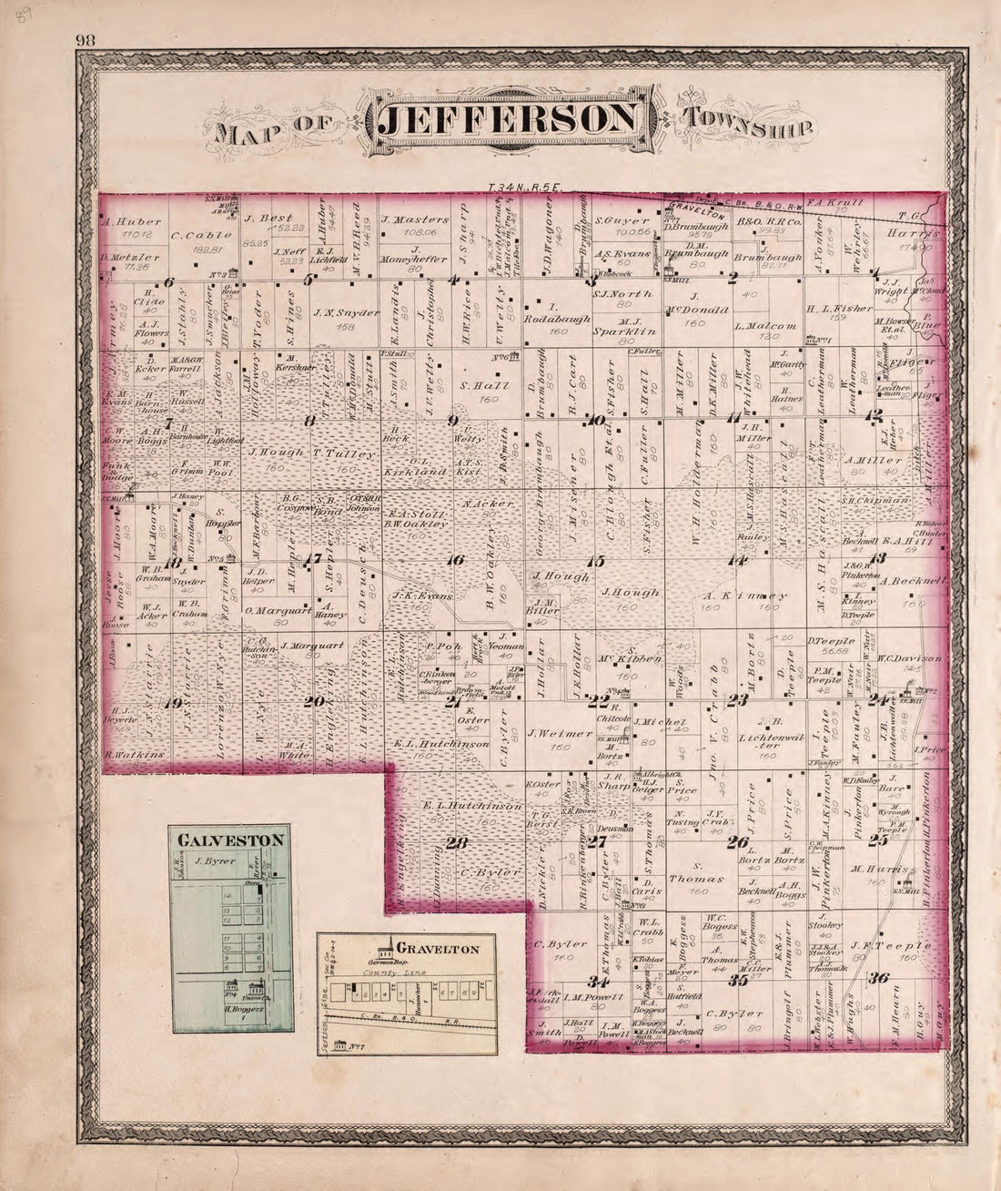 This old map of Jefferson Township from New Historical Atlas of Kosciusko Co., Indiana : from 1879 was created by Kingman Brothers in 1879